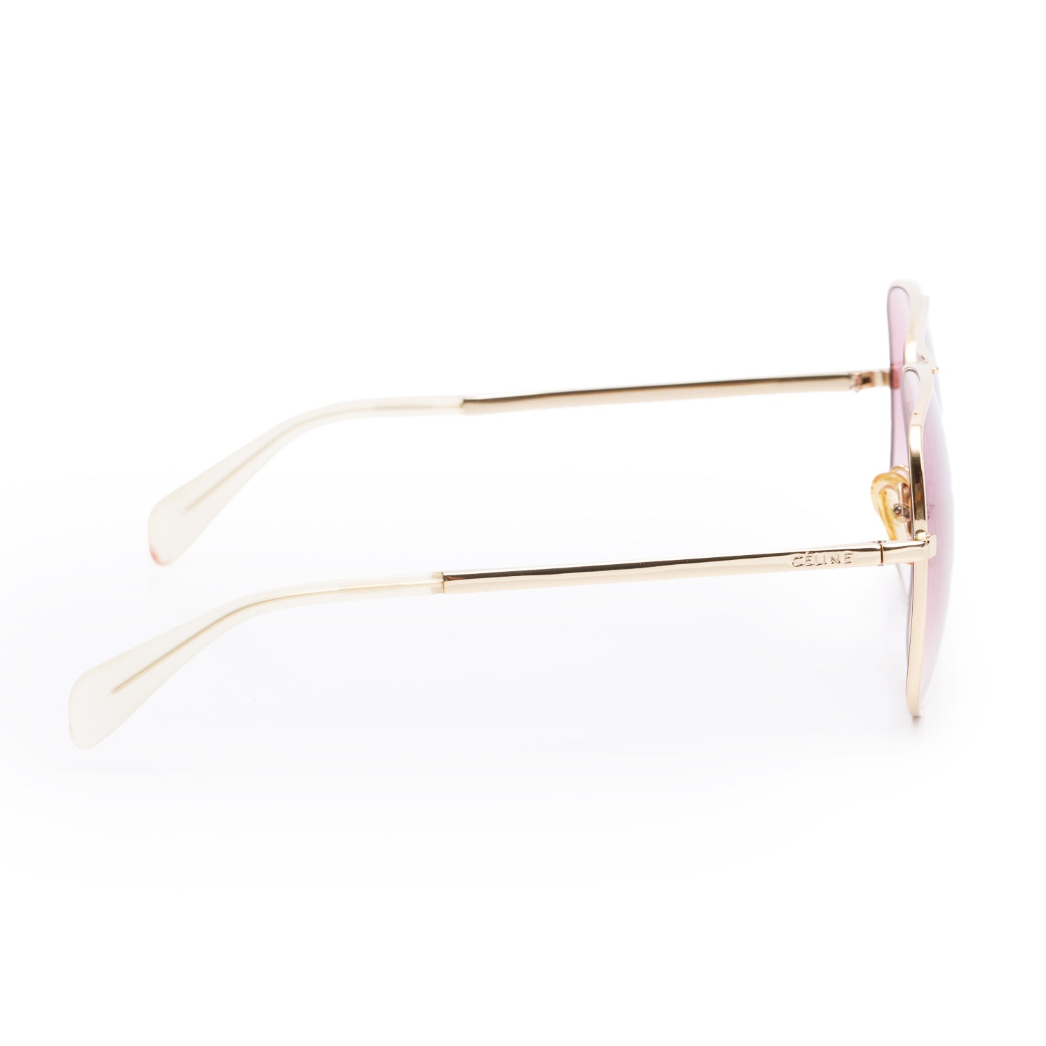 Celine CL41808/S Gold Tone Metal Square Aviator Sunglasses w/ Case