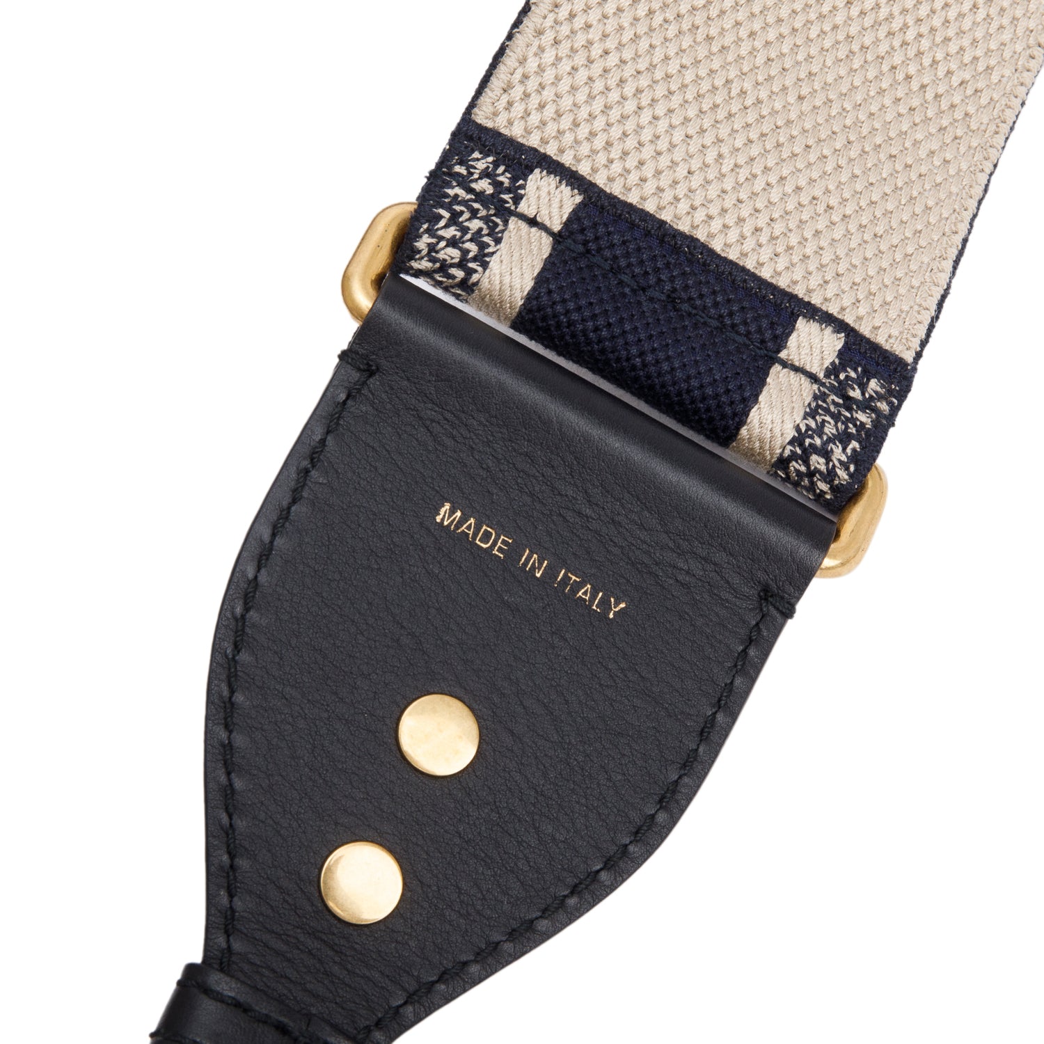 Christian Dior Navy/Beige Embroidered Woven Shoulder Strap