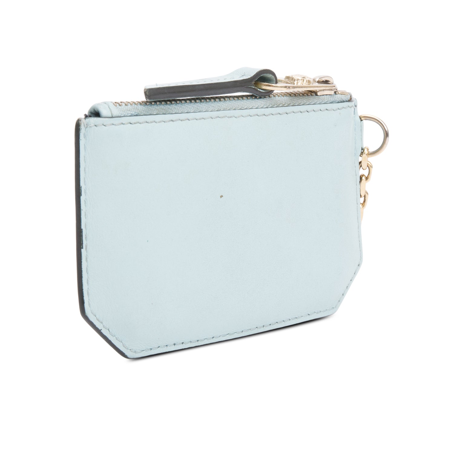 Versace Blue Leather Medusa Key Pouch