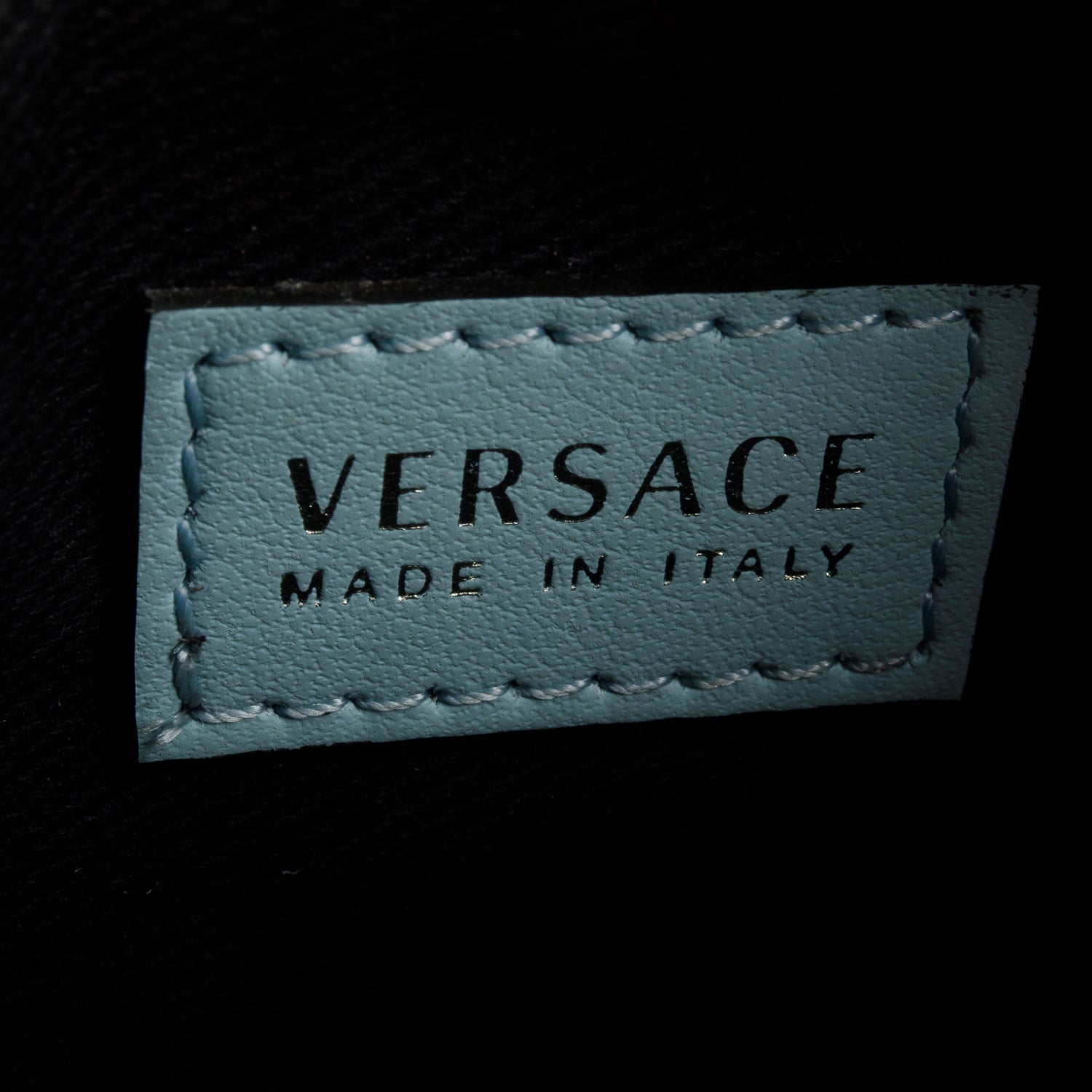 Versace Blue Leather Medusa Key Pouch