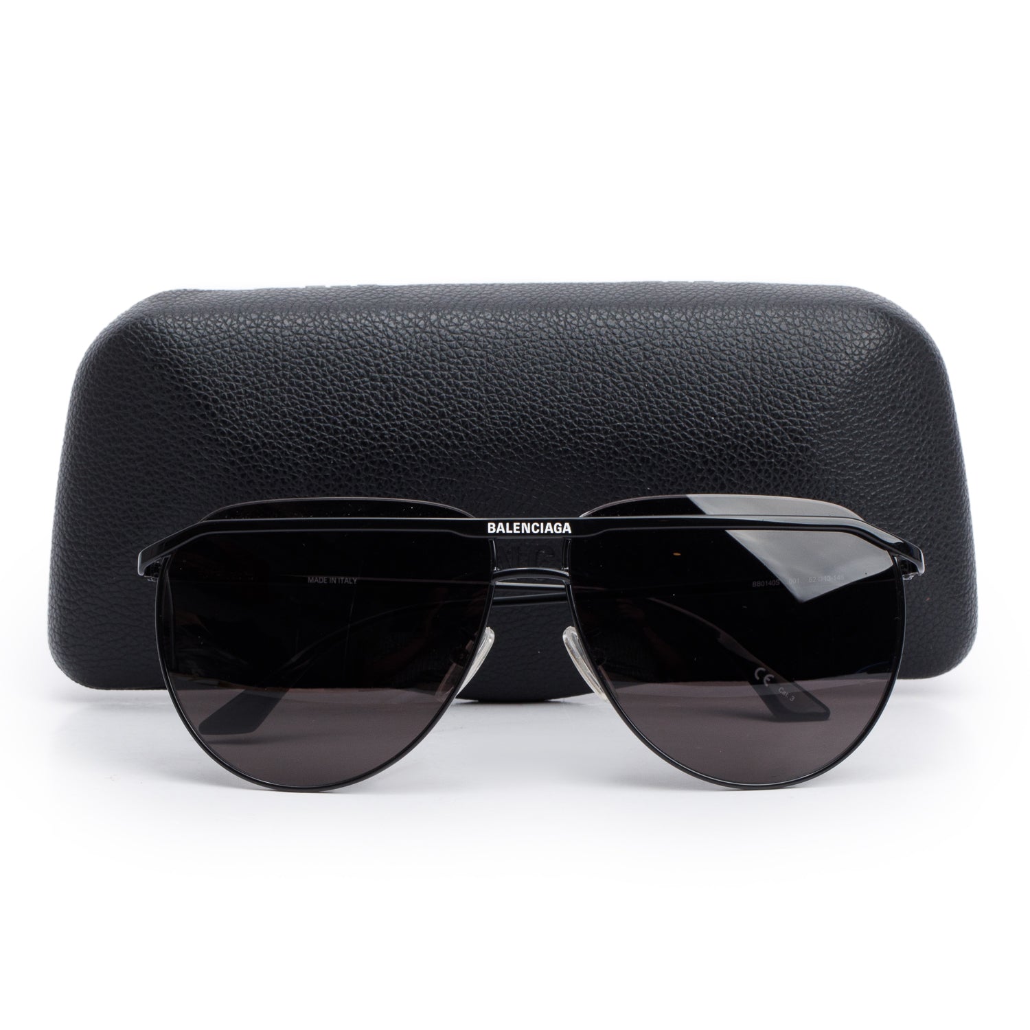 Balenciaga BB0140S Logo Aviator Tinted Sunglasses w/ Case
