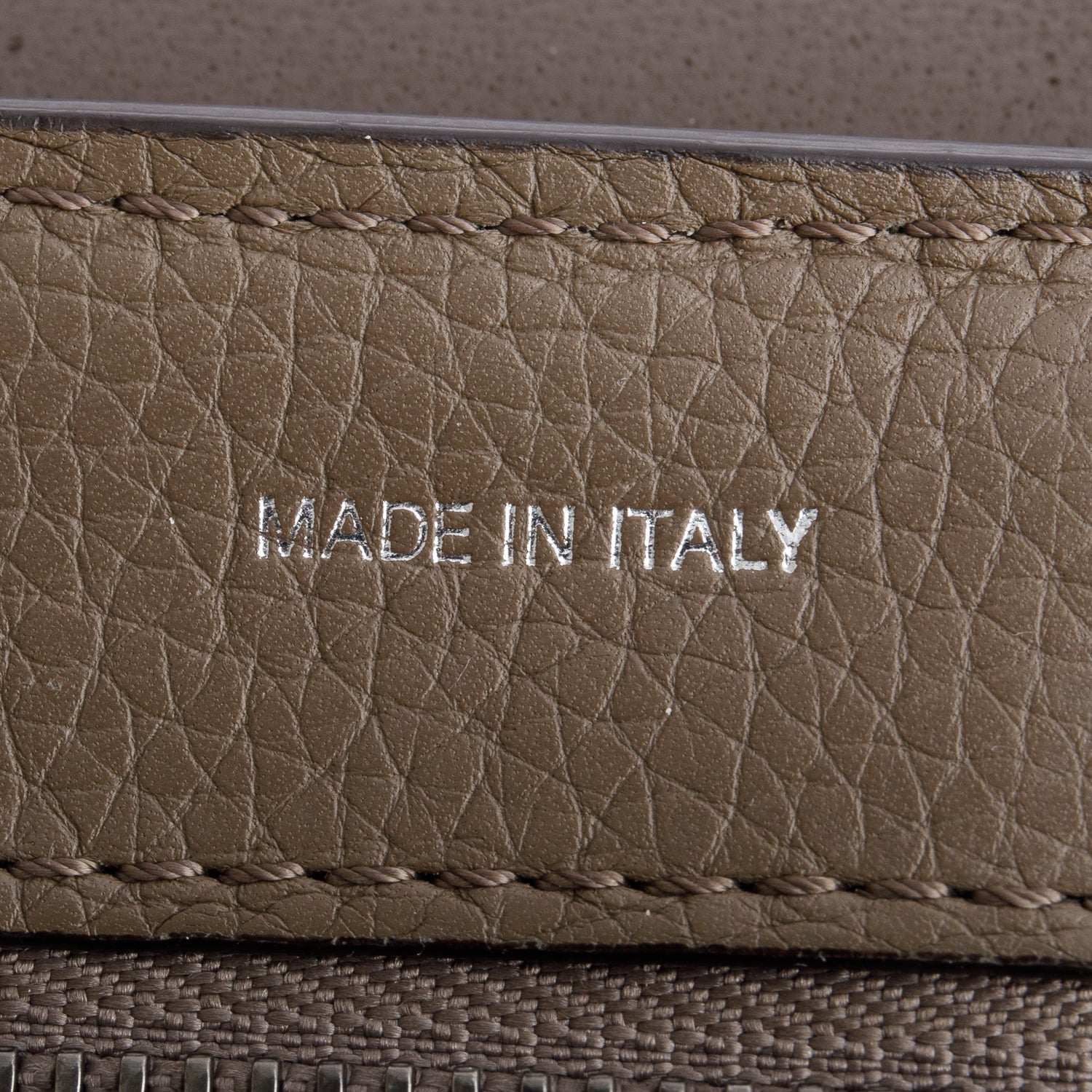 Celine Taupe Calfskin Leather Suede Trim Medium Trapeze Bag w/ Strap