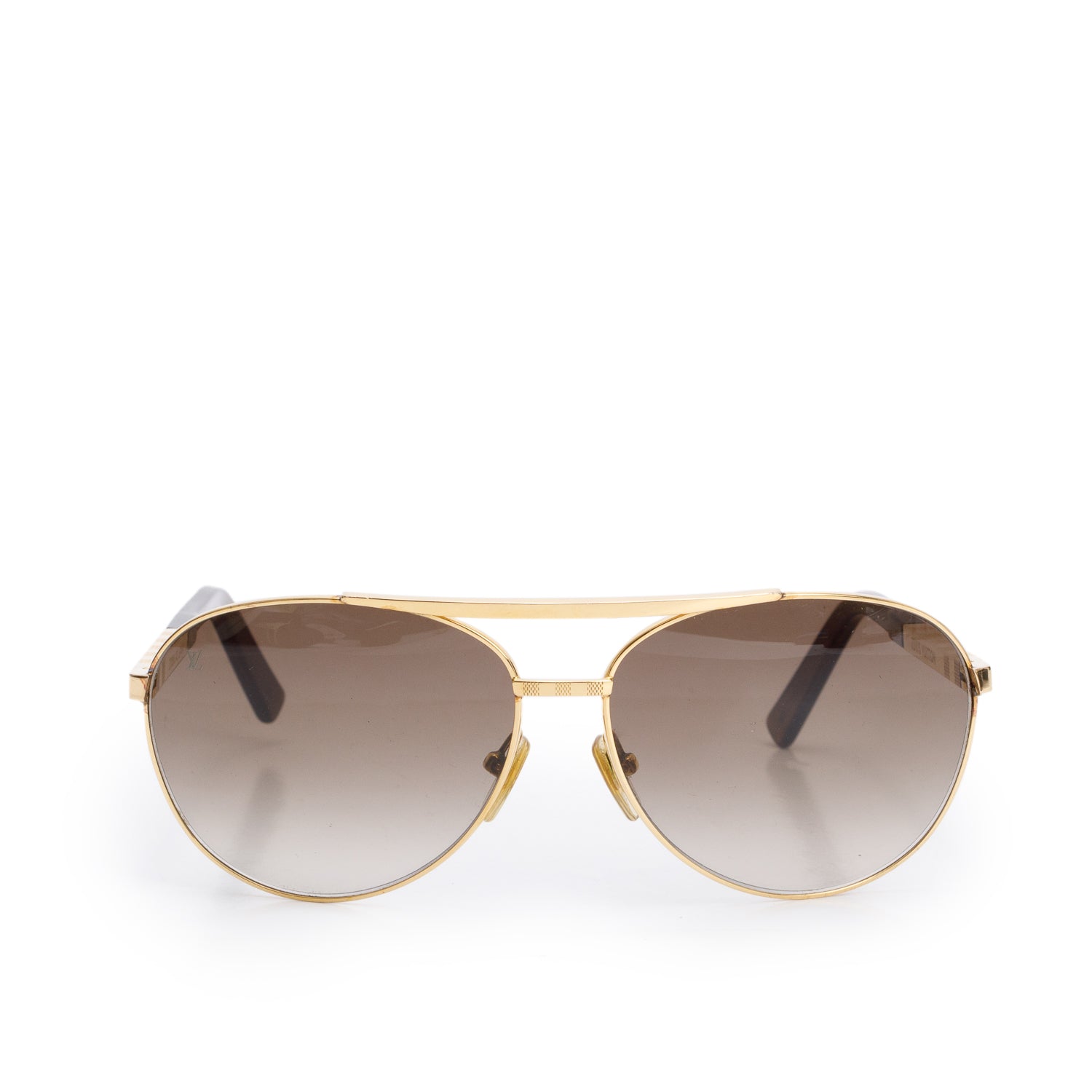 Louis Vuitton Z0339U Gold-Tone Attitude Pilote Aviator Sunglasses w/ Case