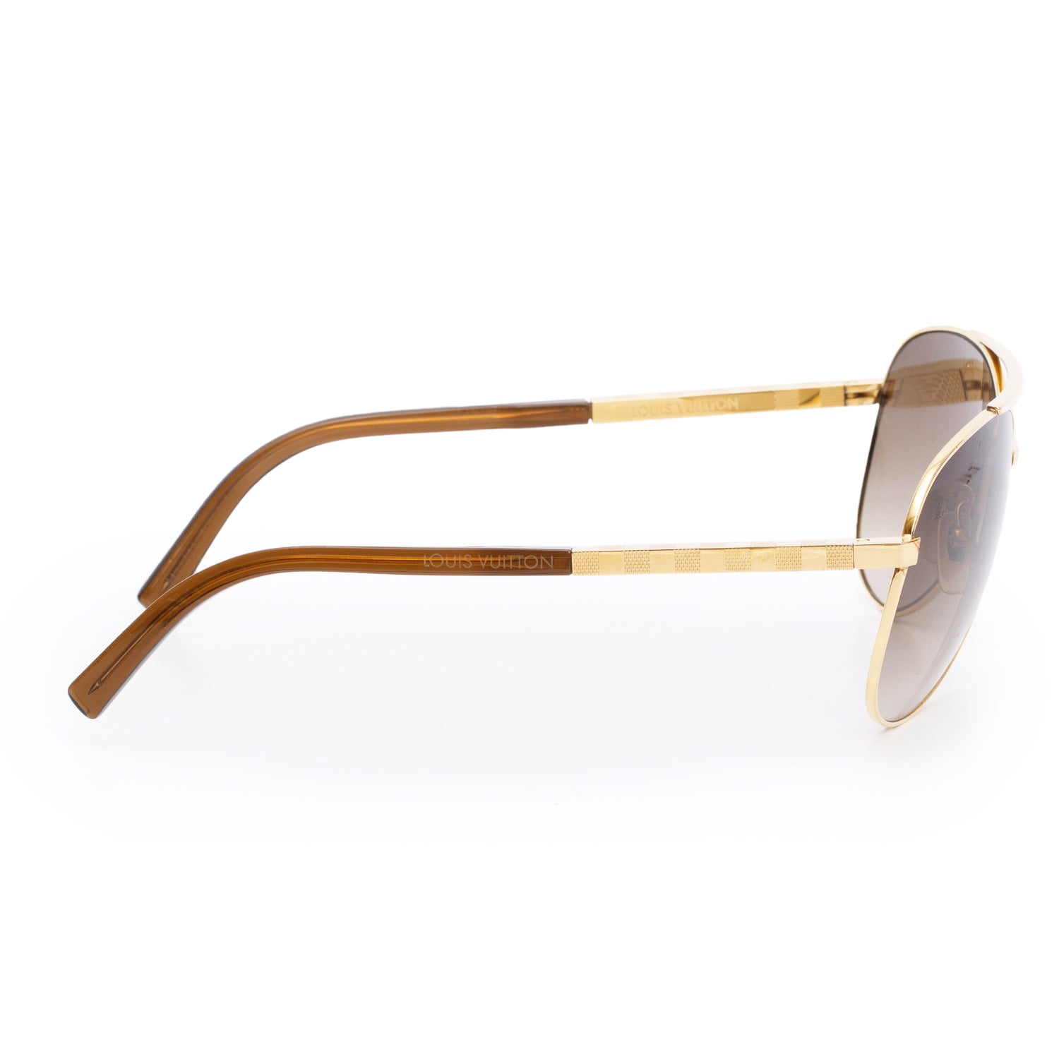 Louis Vuitton Z0339U Gold-Tone Attitude Pilote Aviator Sunglasses w/ Case