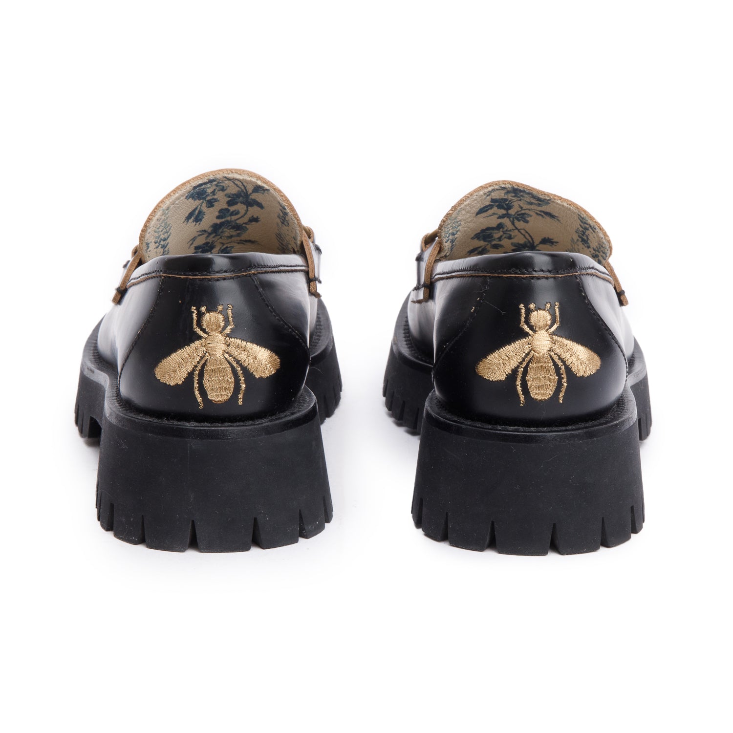 Gucci Black Horsebit Lug Sole Loafers, Size 37