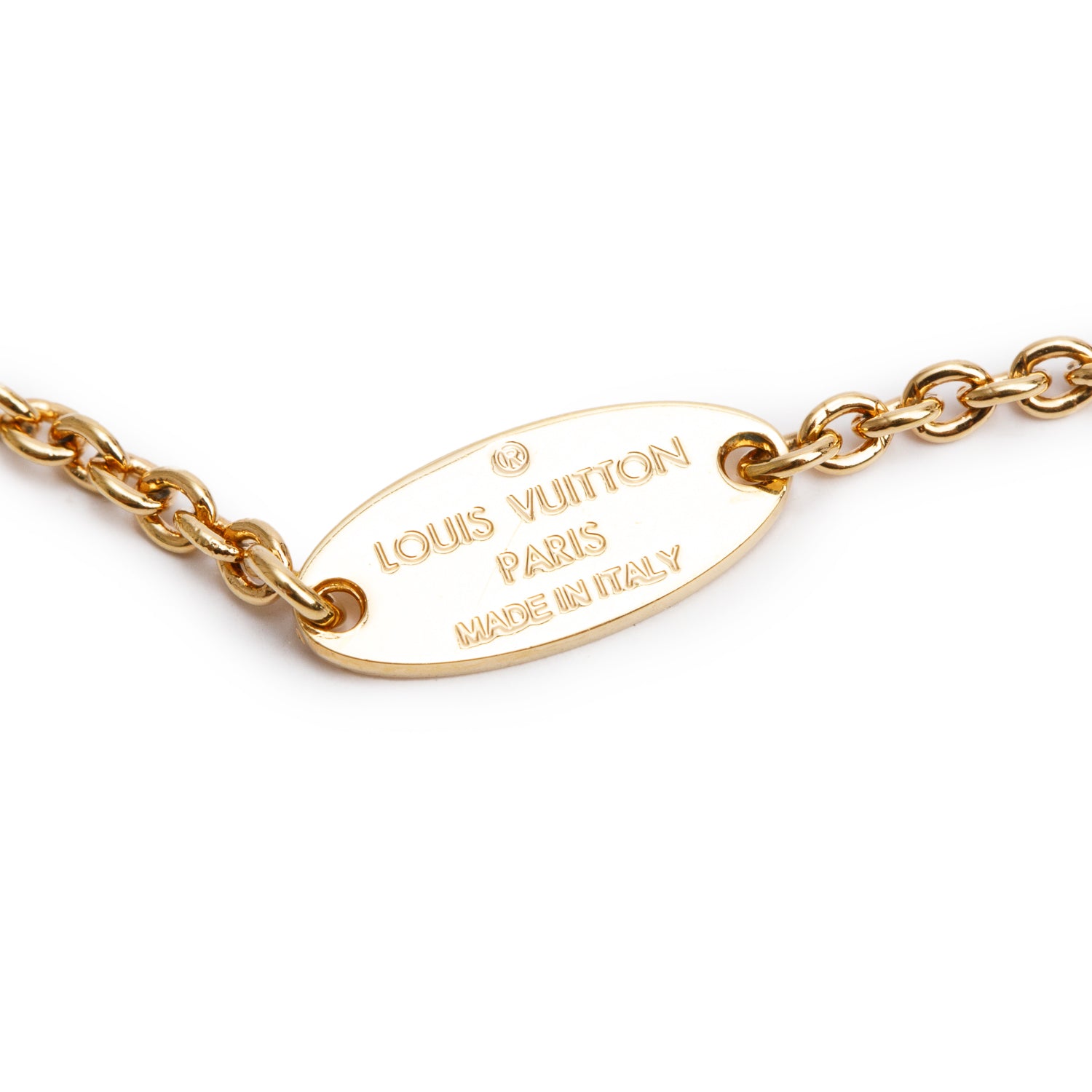 Louis Vuitton Gold-Plated Crystal LV Iconic Necklace w/ Receipt
