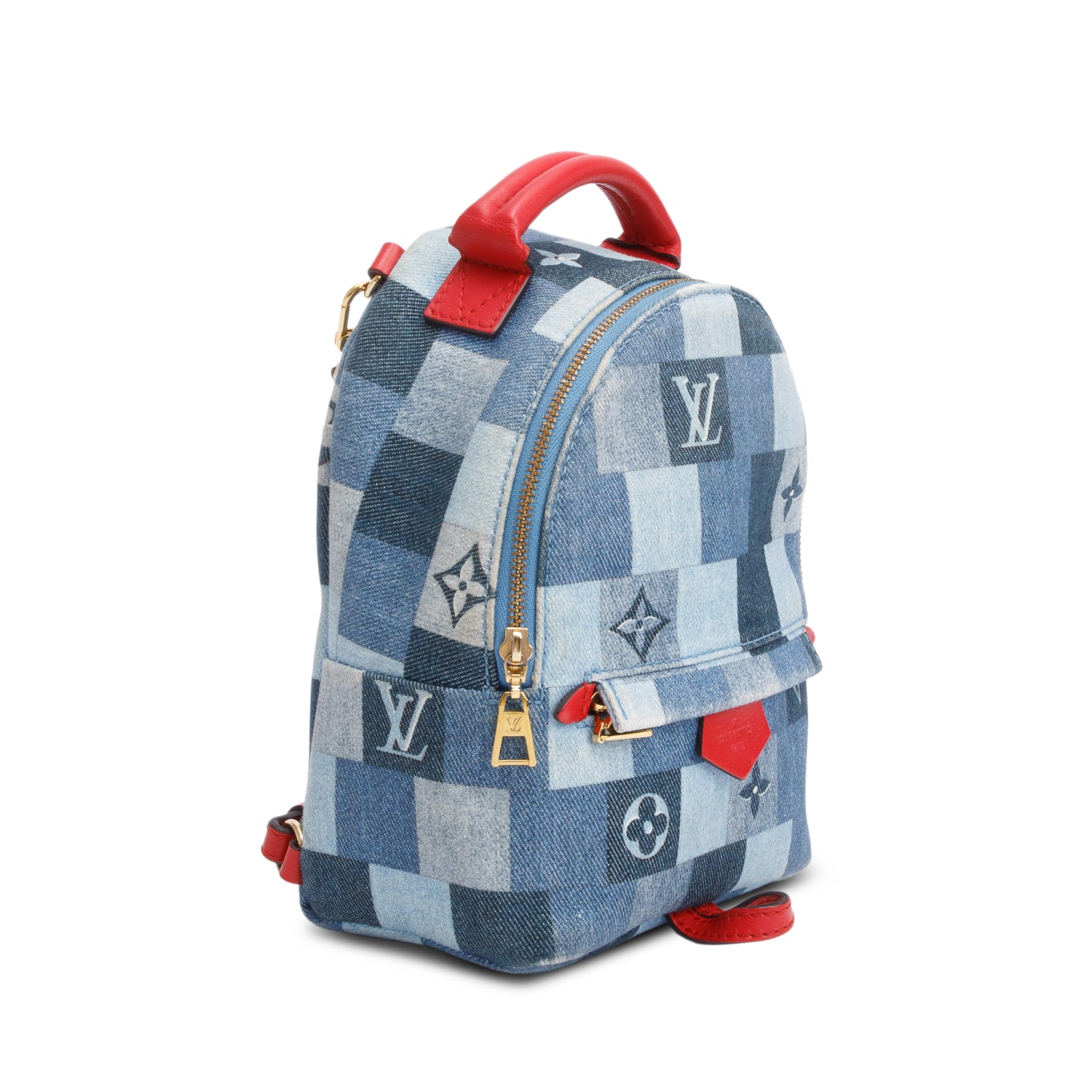 Louis Vuitton Blue Damier Denim Palm Springs Mini Backpack