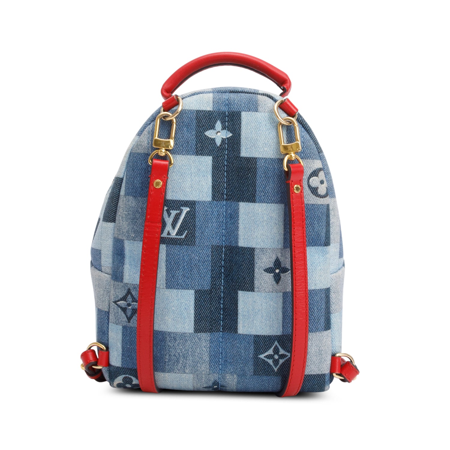 Louis Vuitton Blue Damier Denim Palm Springs Mini Backpack
