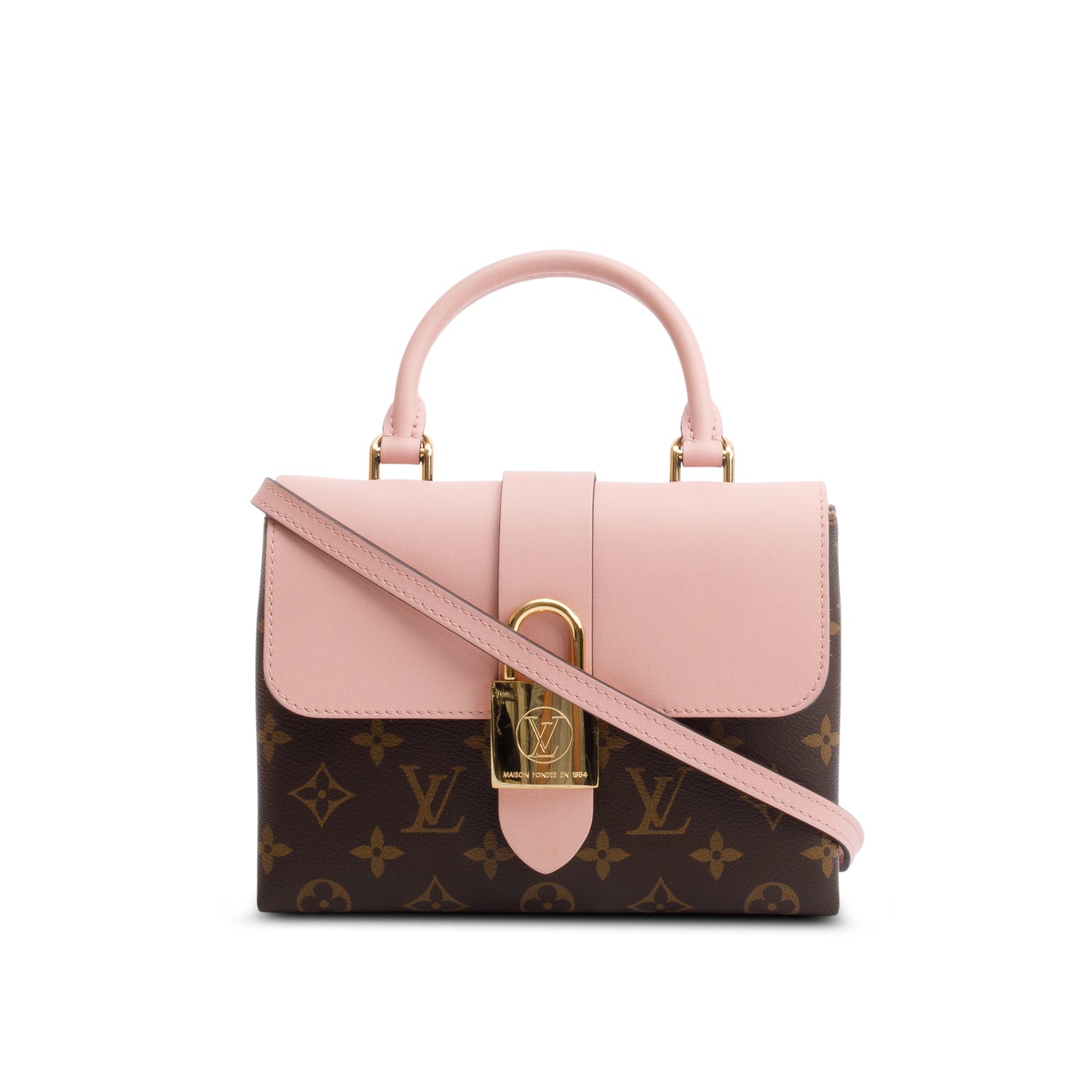 Louis Vuitton Monogram Pink Leather Locky BB w/ Strap & Box