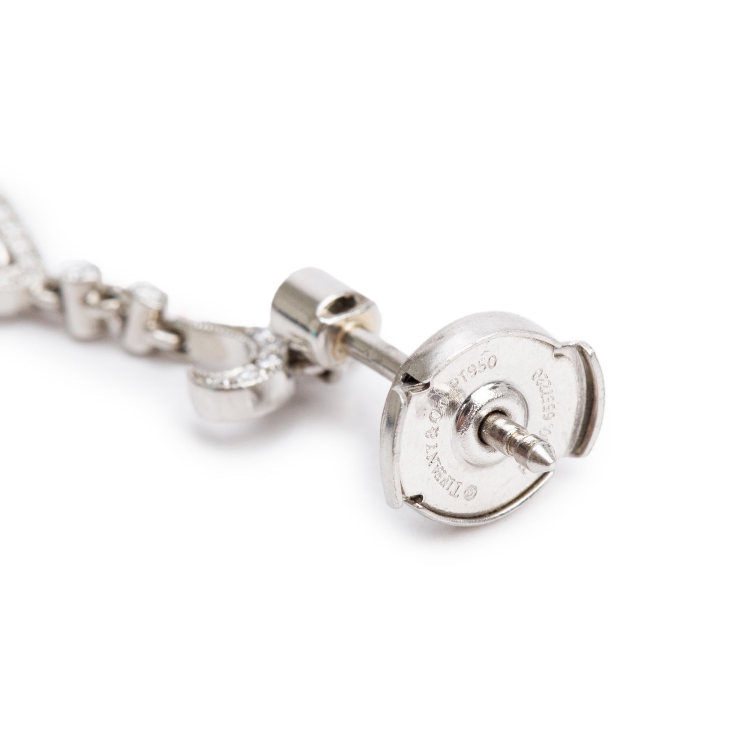 Tiffany & Co. Platinum Pink Tourmaline & Diamond Drop Earrings w/ Box