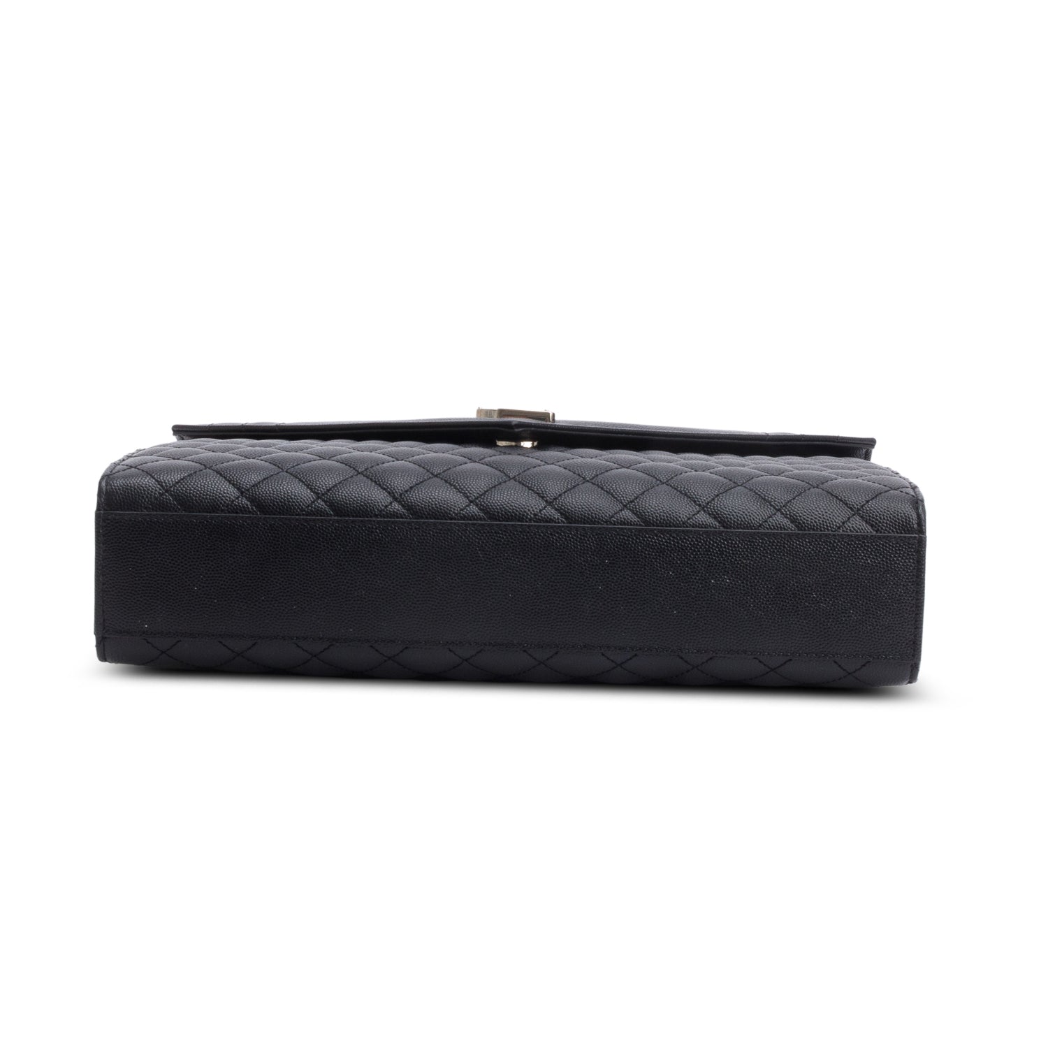 Saint Black Quilted Grain De Poudre Leather Large Envelope Chain Bag