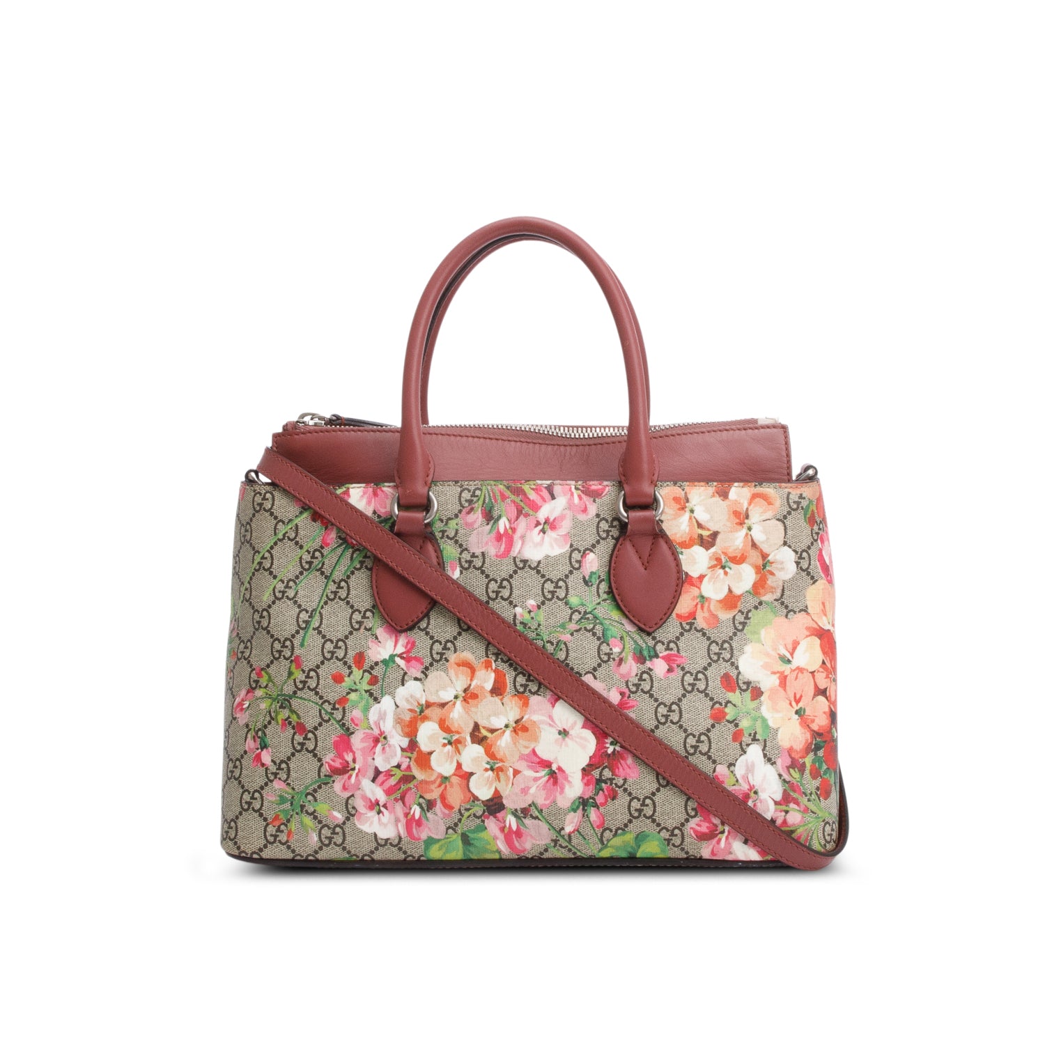 Gucci Linea GG Blooms Supreme Small Convertible Tote w/ Strap