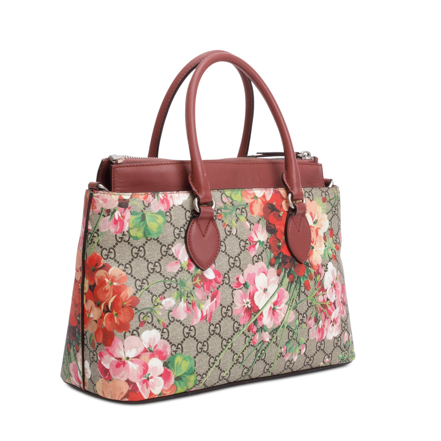 Gucci Linea GG Blooms Supreme Small Convertible Tote w/ Strap