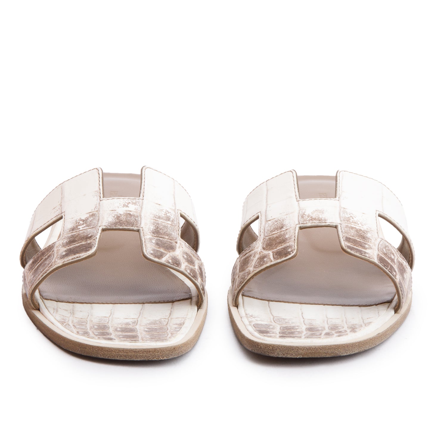 Hermes 2022 Oran Himalaya Niloticus Crocodile Sandals, Size 39 w/ Box