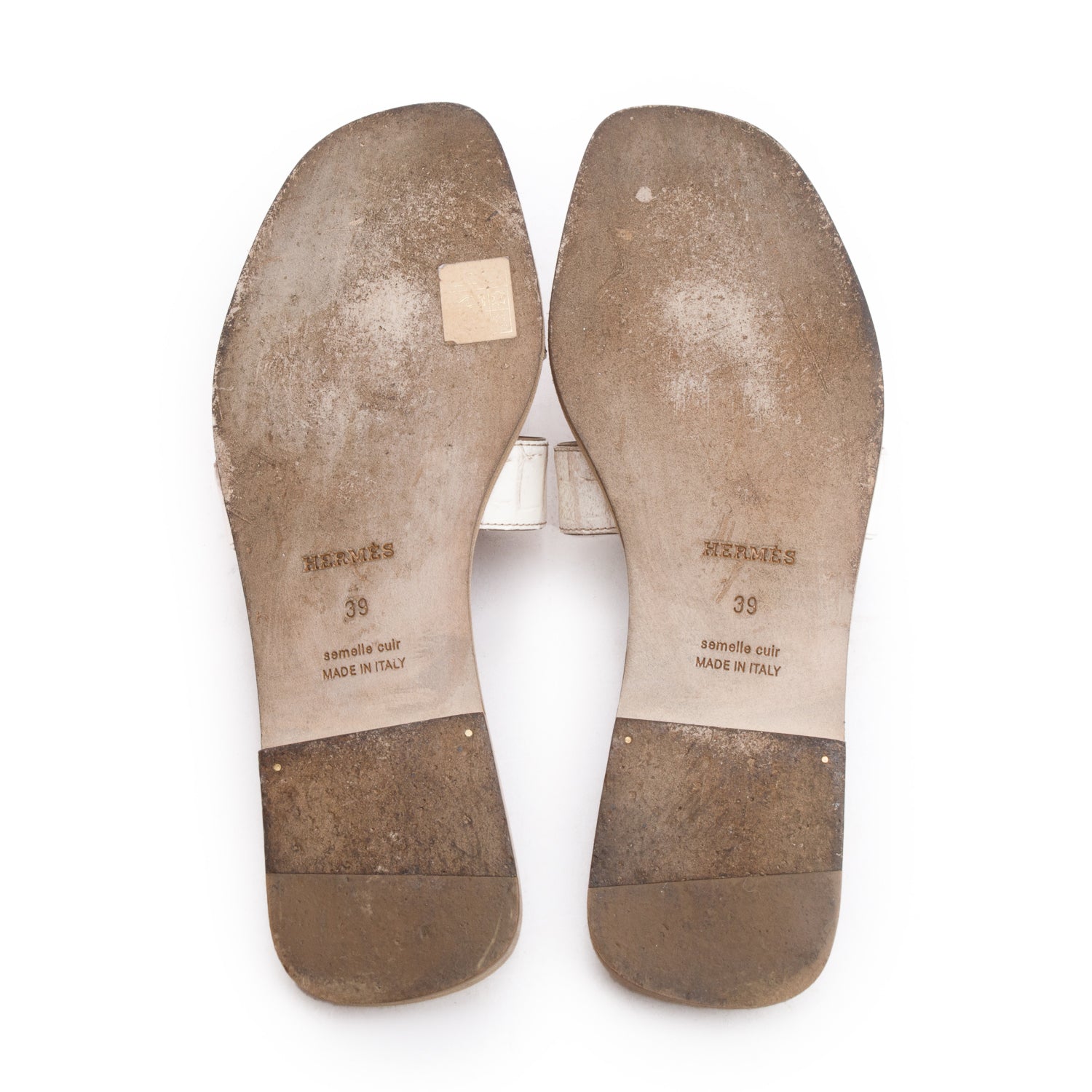 Hermes 2022 Oran Himalaya Niloticus Crocodile Sandals, Size 39 w/ Box