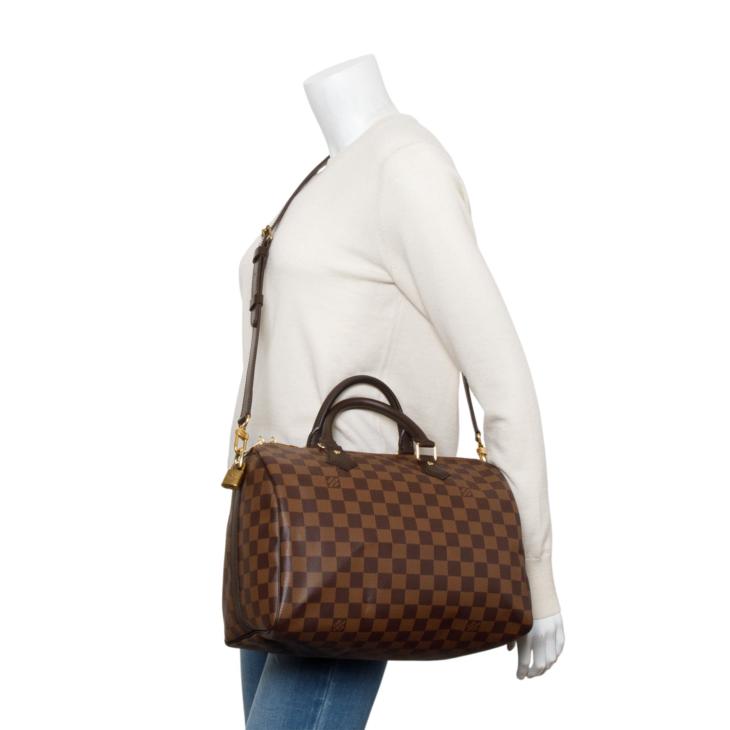 Louis Vuitton Damier Ebene Speedy Bandouliere 30 w/ Strap