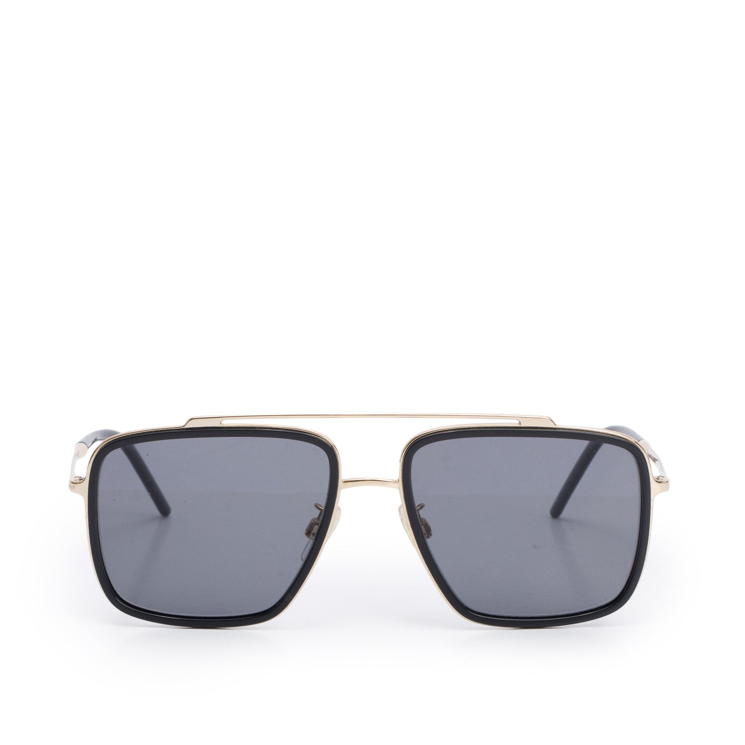 Dolce & Gabbana DG2200 Black Gold-Tone Aviator Sunglasses