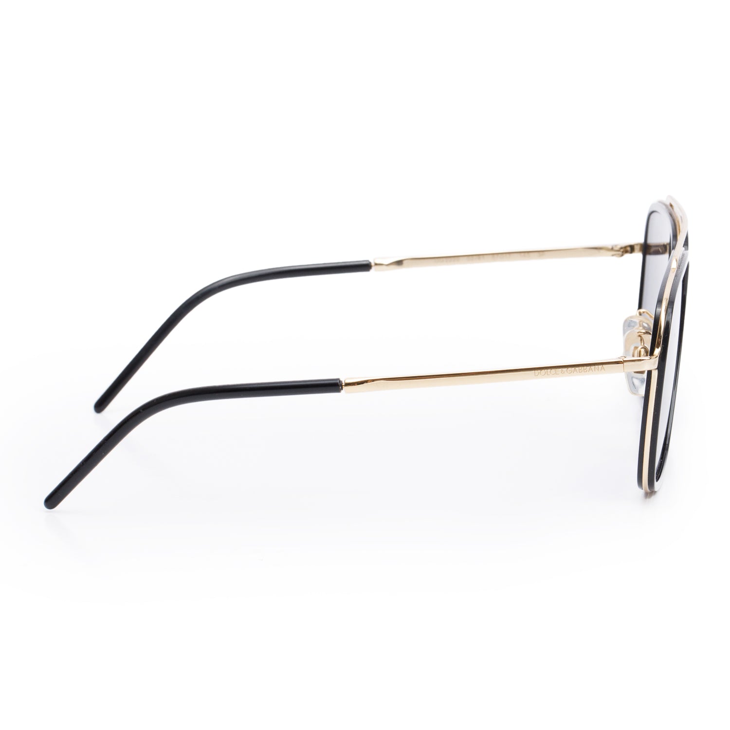Dolce & Gabbana DG2200 Black Gold-Tone Aviator Sunglasses