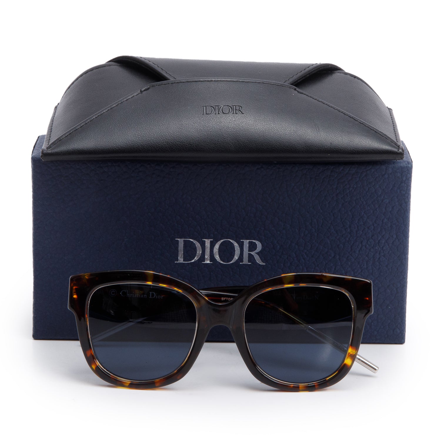 Christian Dior Tortoiseshell Acetate Very Dior N1 Square Sunglasses w/ Box & Case