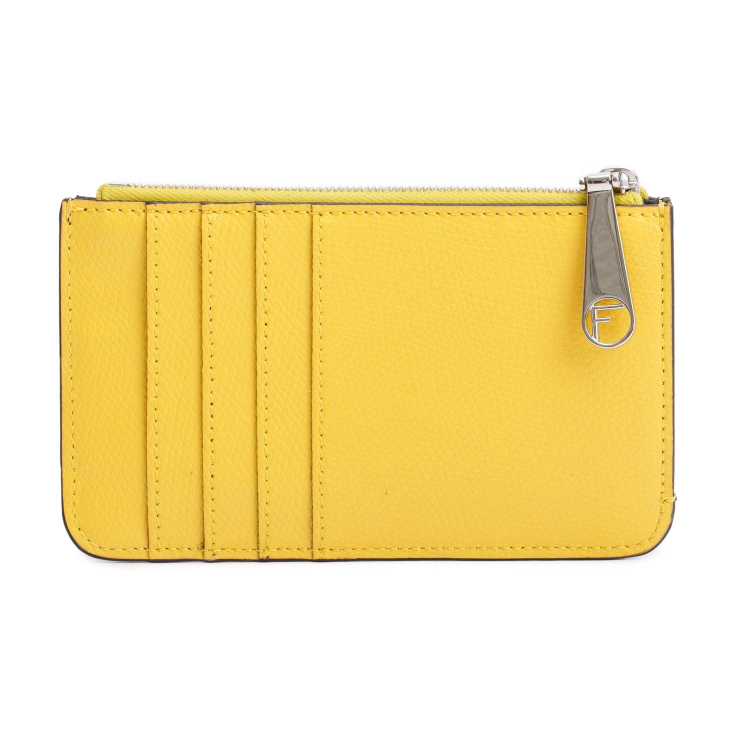 Fendi Yellow Leather Key Case Pouch w/ Box