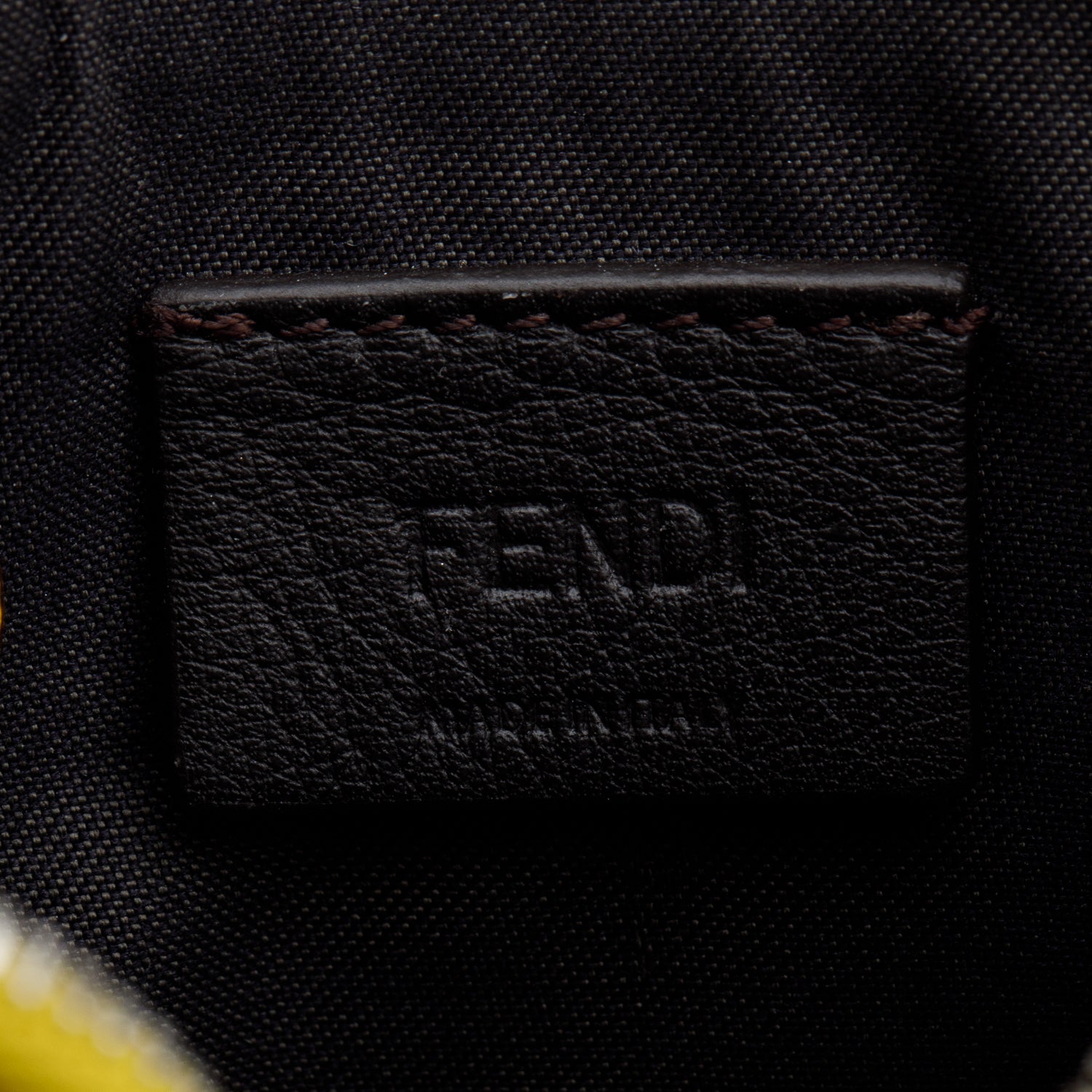 Fendi Yellow Leather Key Case Pouch w/ Box