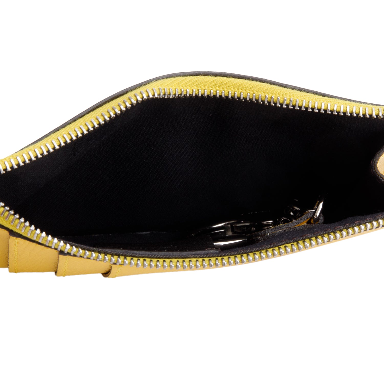 Fendi Yellow Leather Key Case Pouch w/ Box