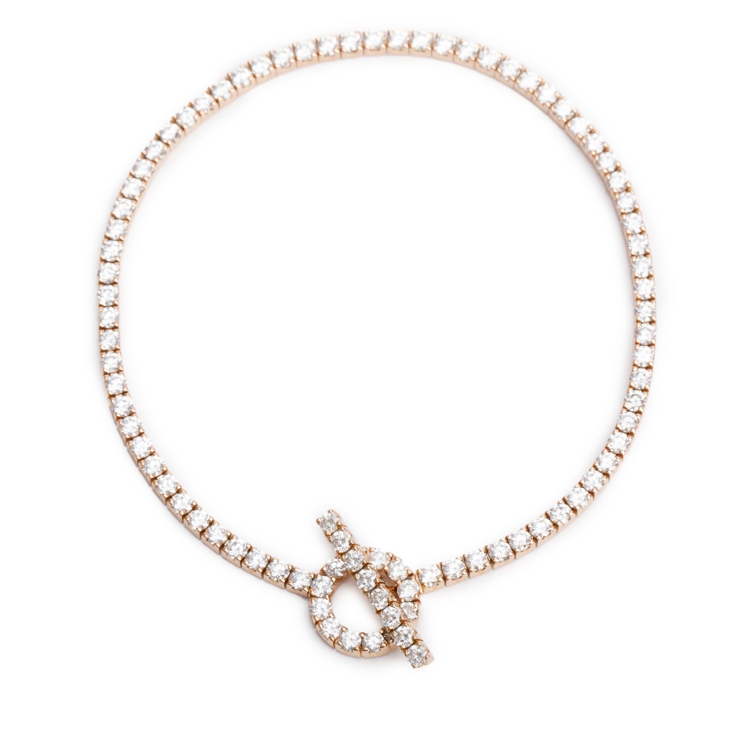 Hermes 2022 18k Rose Gold Diamond Finesse Link Bracelet w/ Box & Receipt