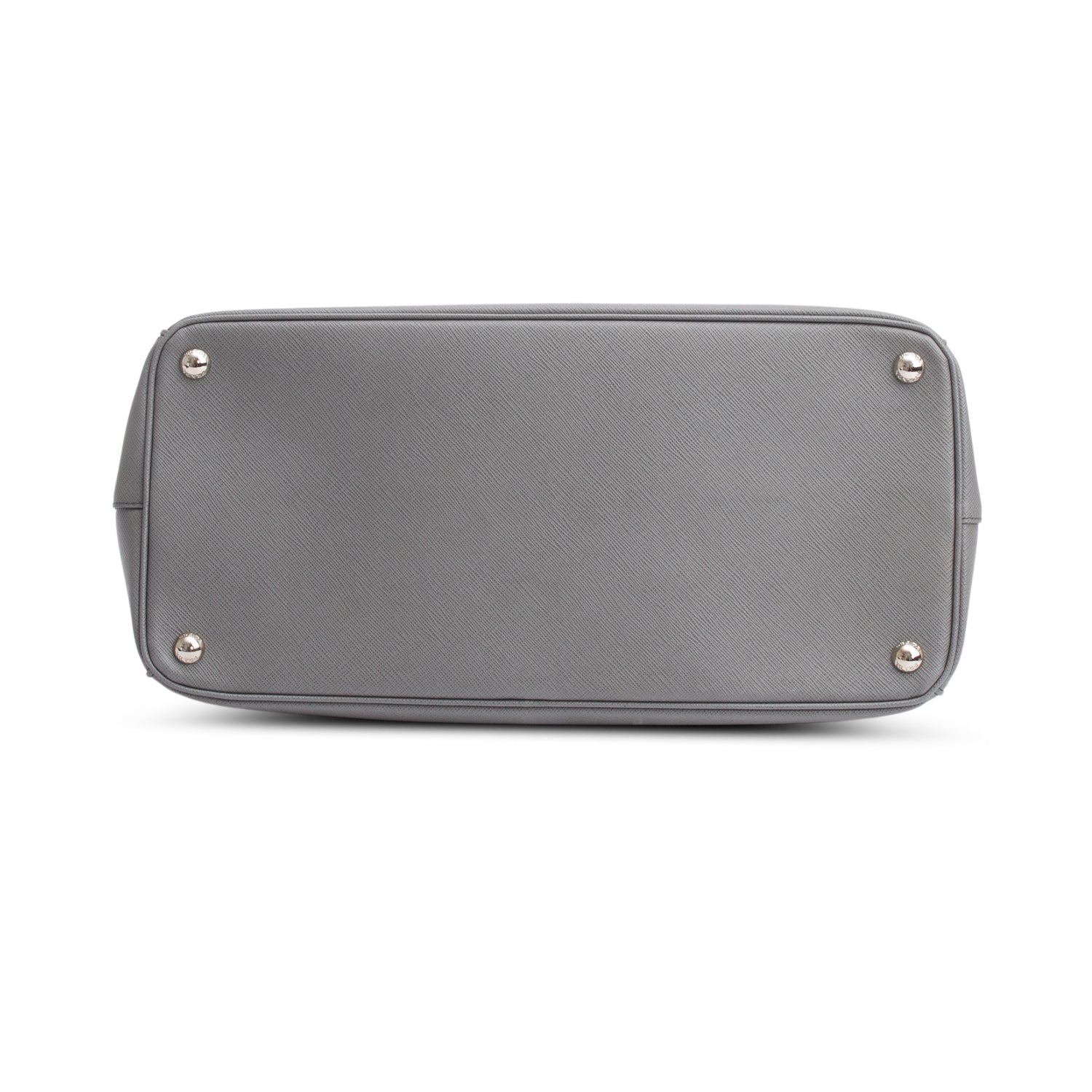 Prada Grey Saffiano Lux Large Double Zip Galleria Tote w/ Strap & Authenticity Card