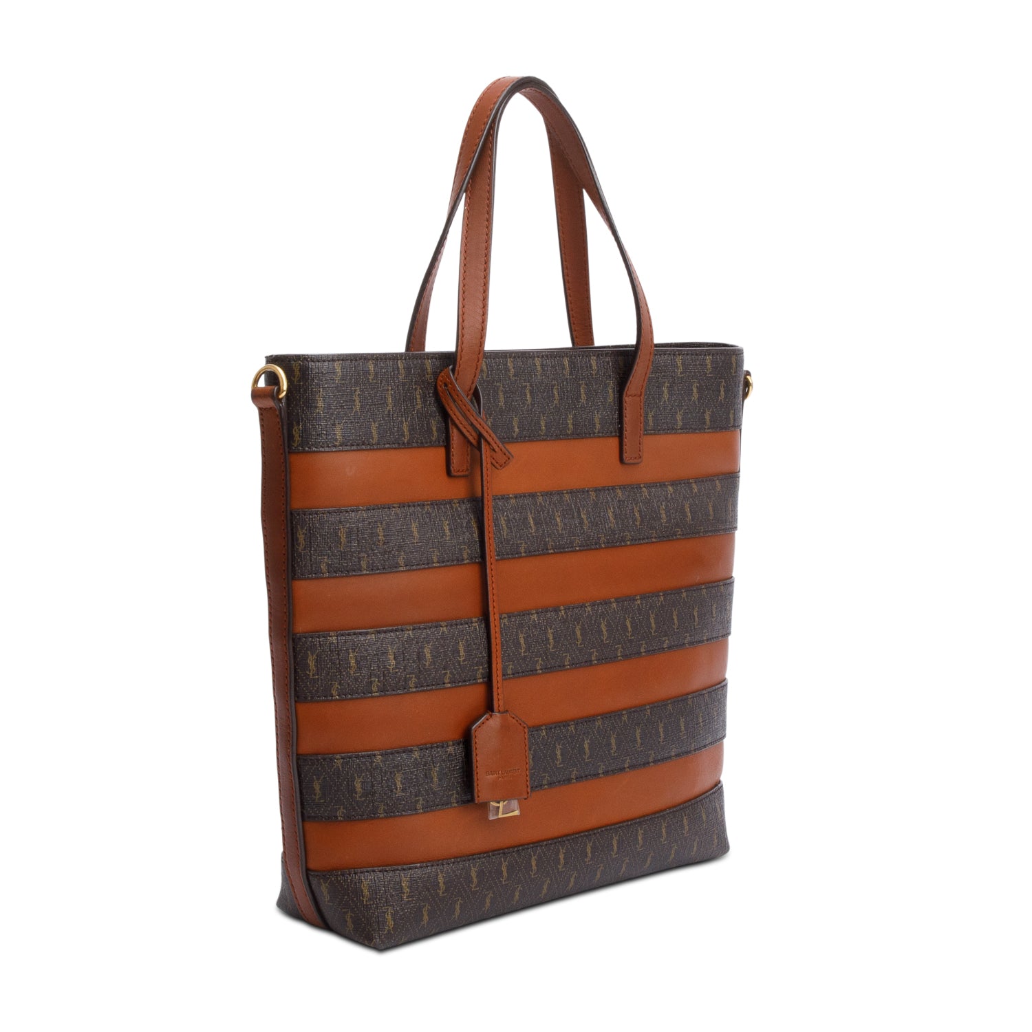 Saint Laurent 2021 Brown Le Monogram Toy Shopping Tote w/ Strap