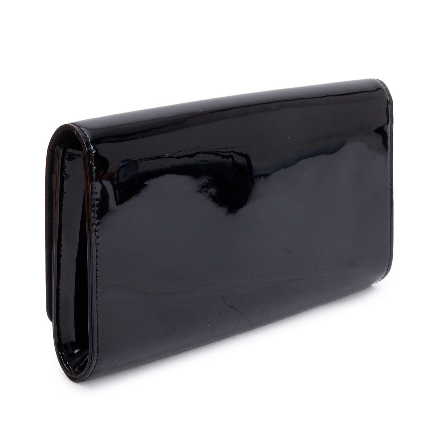 Louis Vuitton Black Vernis Signature Louise Clutch w/ Box