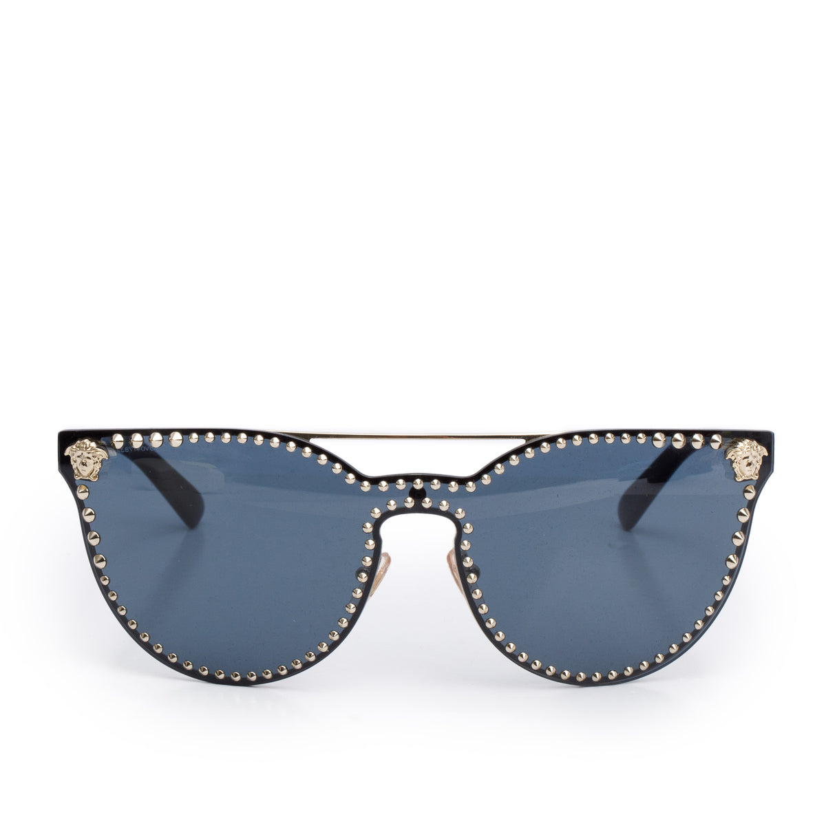Versace 2177 Black Acetate Silver Tone Metal Medusa Studded  display picture 3