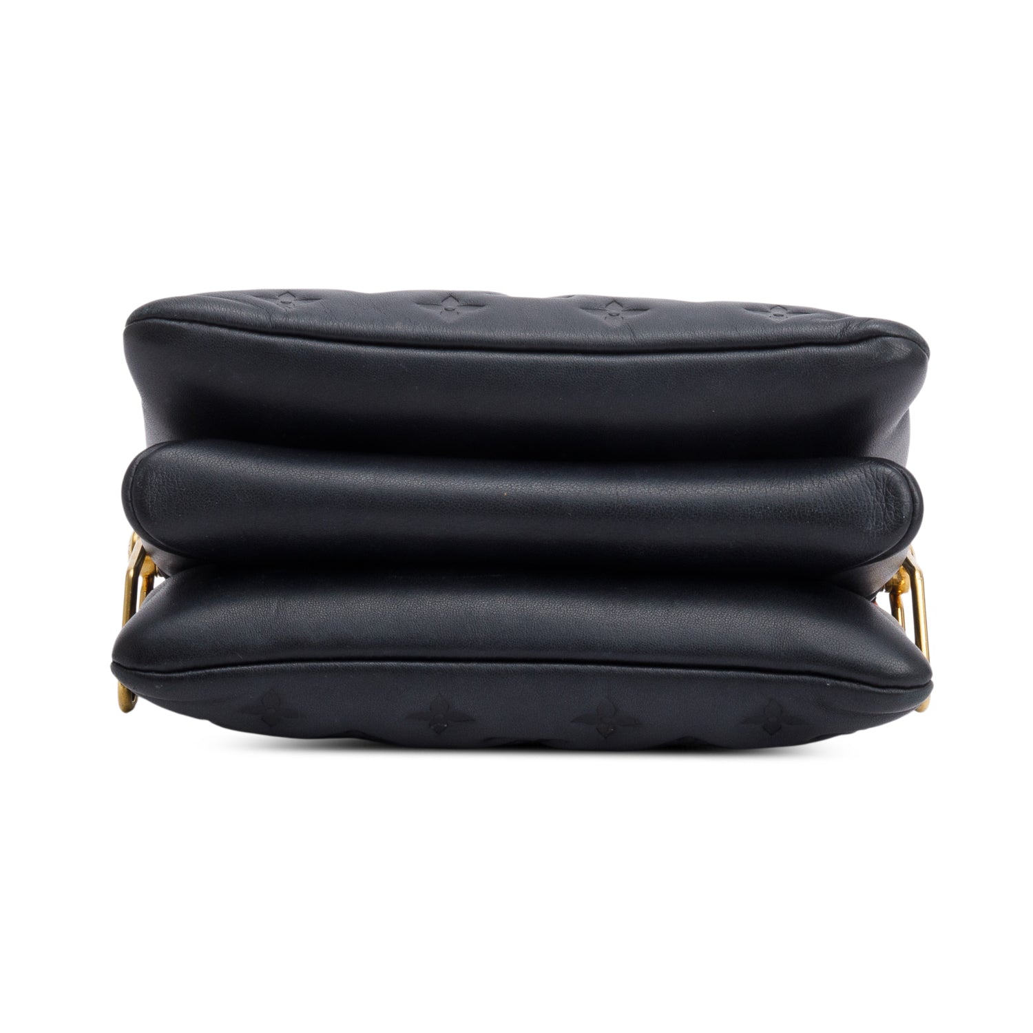 Louis Vuitton 2022 Black Monogram Embossed Lambskin Leather Coussin BB w/ Receipt