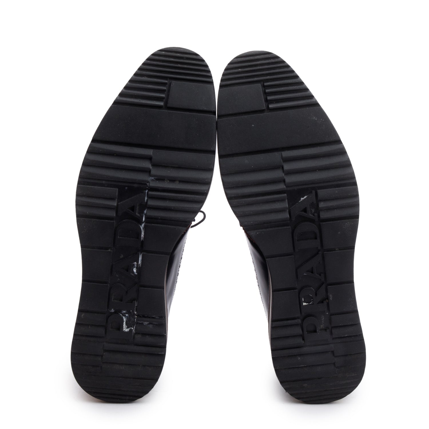 Prada Blue Spazzolato Leather Laced Brogue Shoes, Size 8 w/ Box