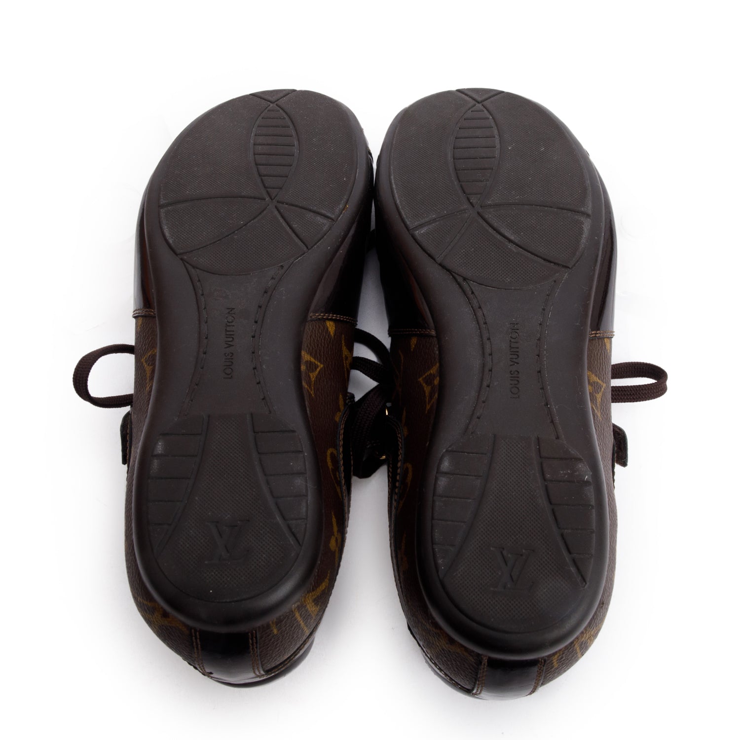 Louis Vuitton Monogram Canvas Brown Patent Leather Globe Trotter Sneakers, Size 39 w/ Box