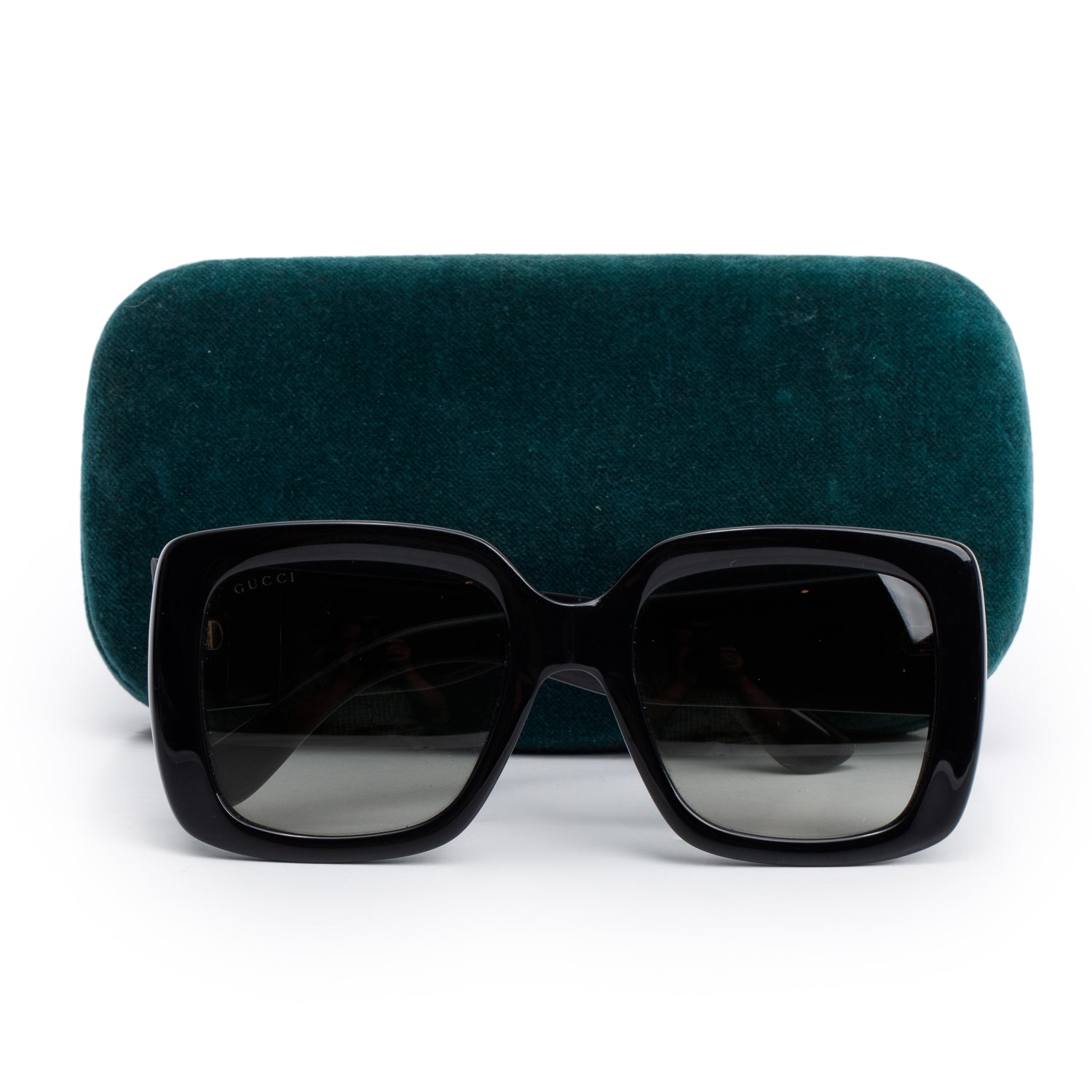 Gucci GG0141S Black Acetate GG Logo Square Frame Sunglasses w/ Case