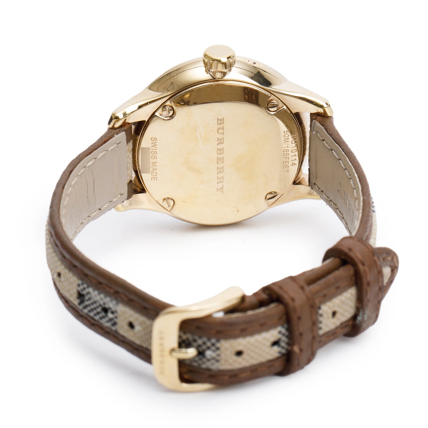 Burberry Gold-Plated Stainless Steel BU10114 32 MM Classic Nova Check Quartz Watch