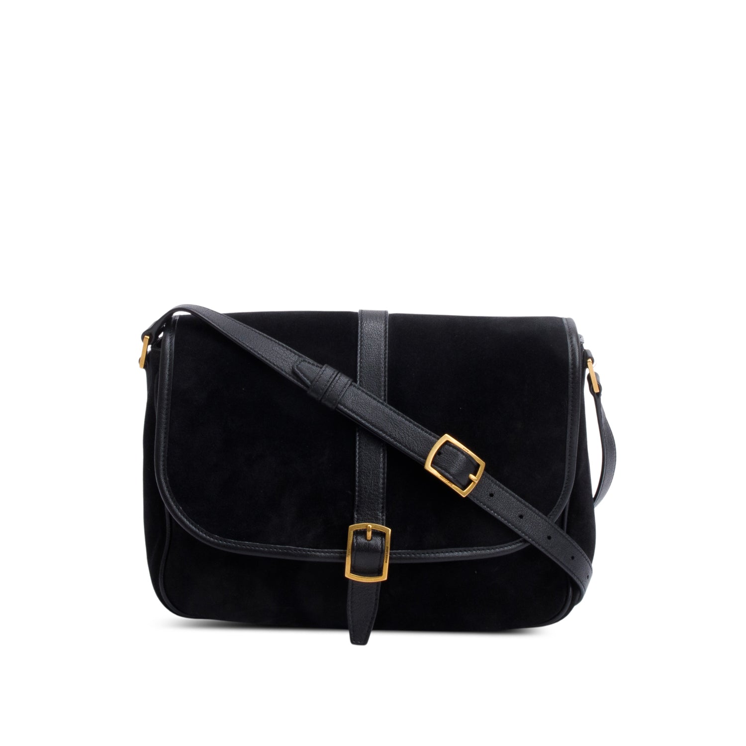 Saint Laurent Black Suede Medium Sorbonne Crossbody Bag