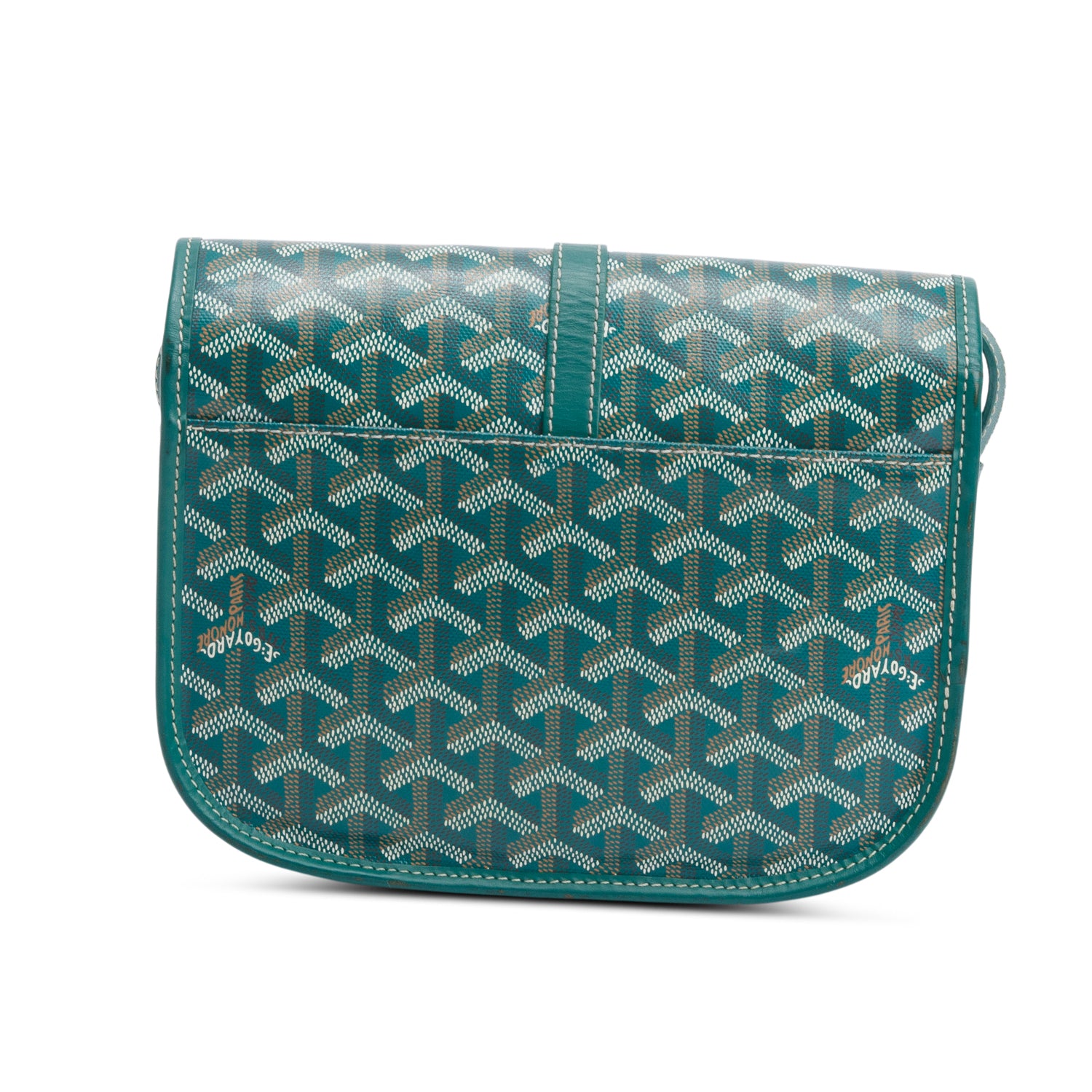 Goyard 2021 Green Leather & Monogram Canvas Belvedere II PM Crossbody Bag