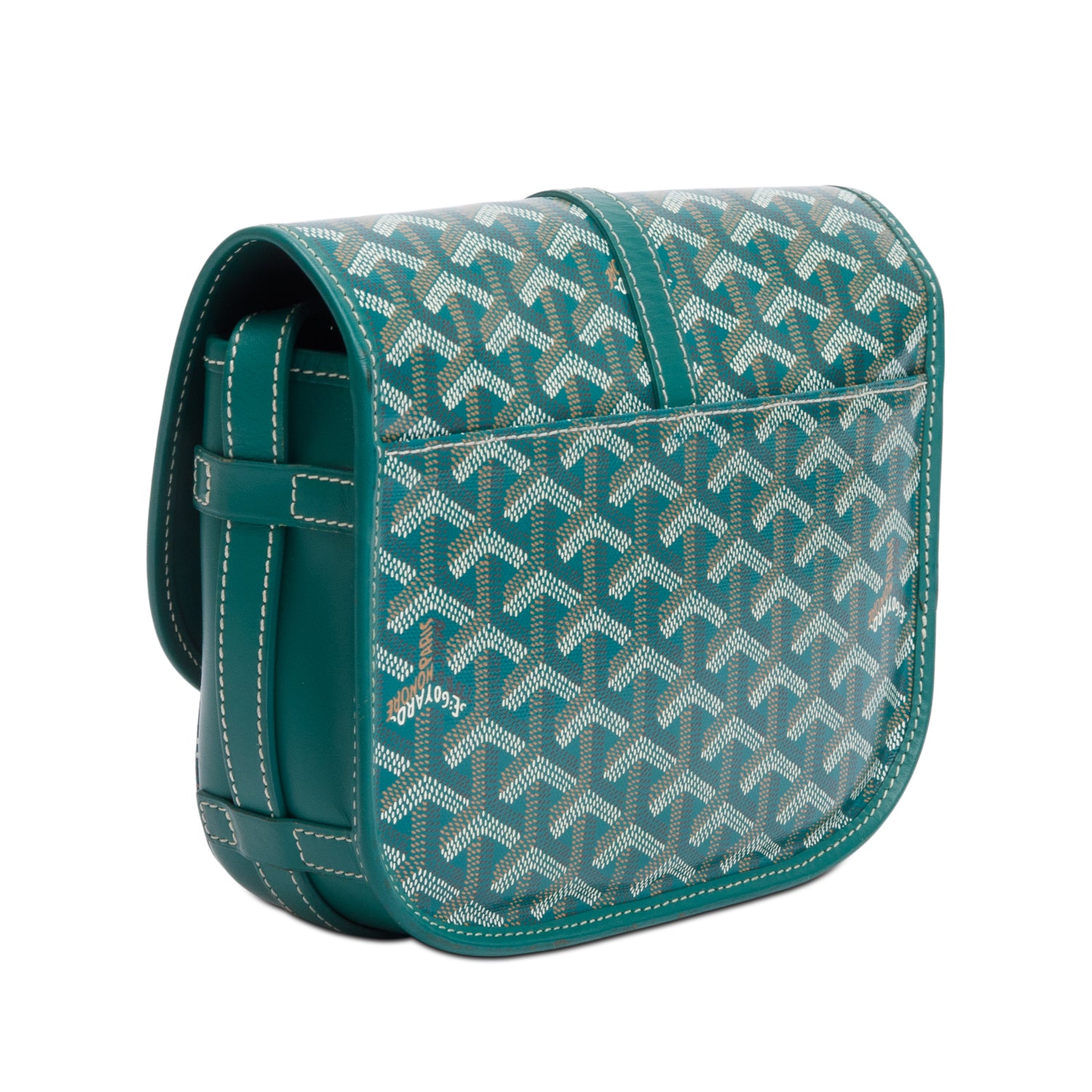 Goyard 2021 Green Leather & Monogram Canvas Belvedere II PM Crossbody Bag