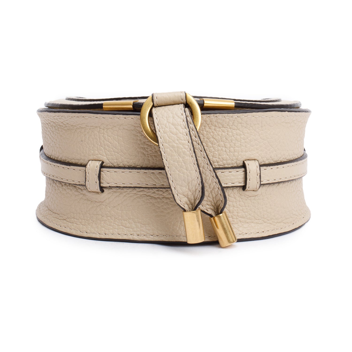 Chloe Beige Grained Leather Nano Marcie Crossbody Bag w/ Authenticity Card