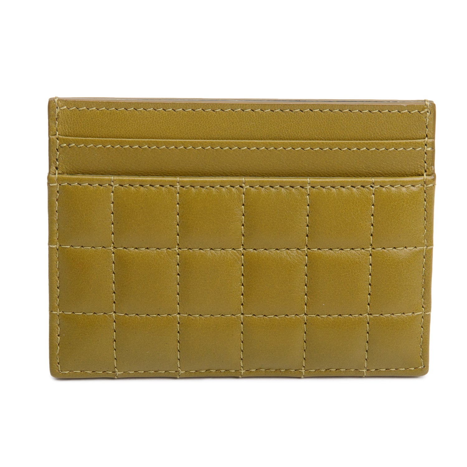 Saint Laurent 2023 Olive Drab Quilted Cassandre Leather Card Case