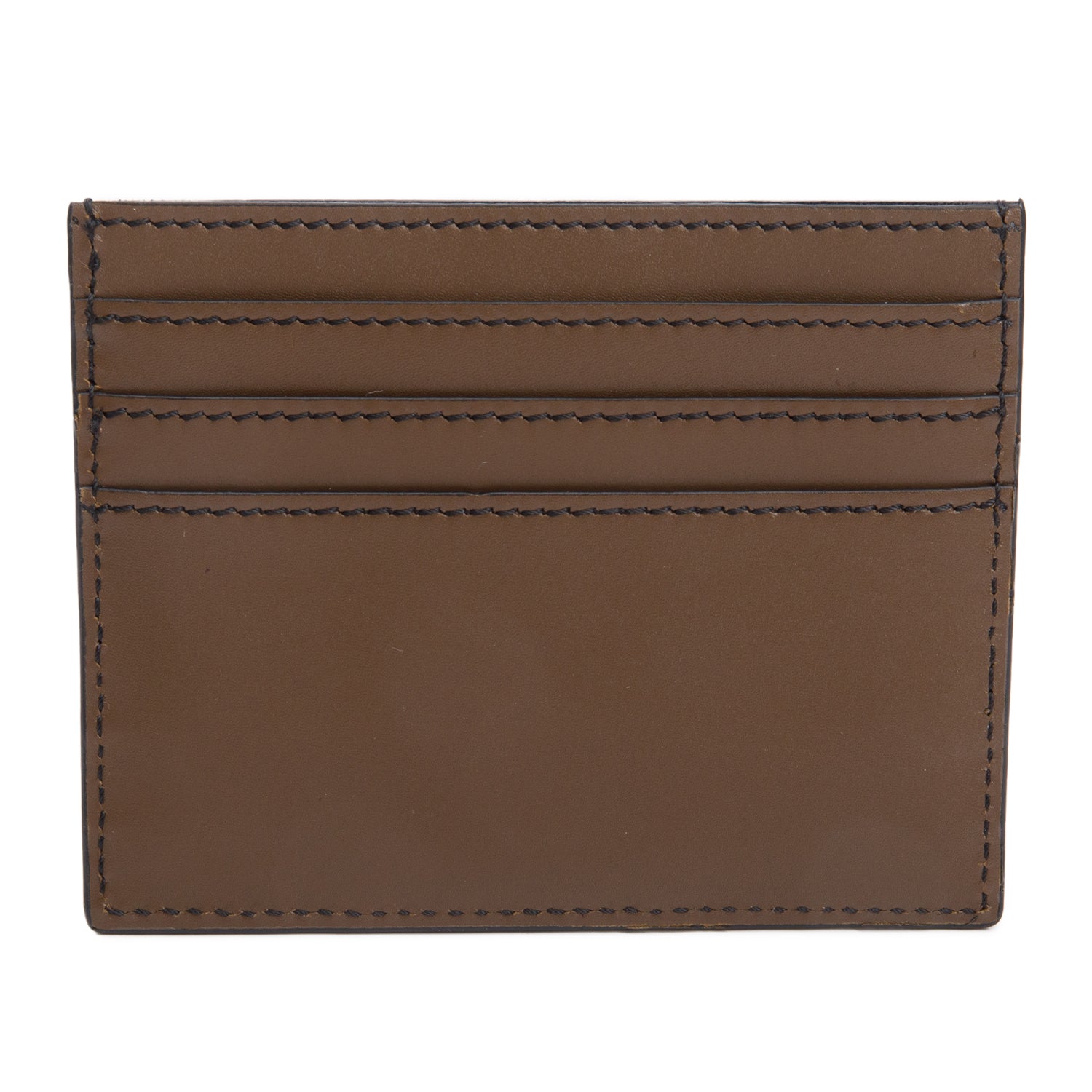 Fendi Brown FF Embossed Leather Card Holder w/ Box