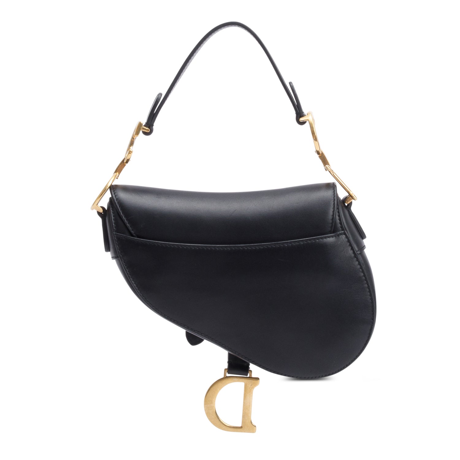 Christian Dior Black Smooth Leather Mini Saddle Bag