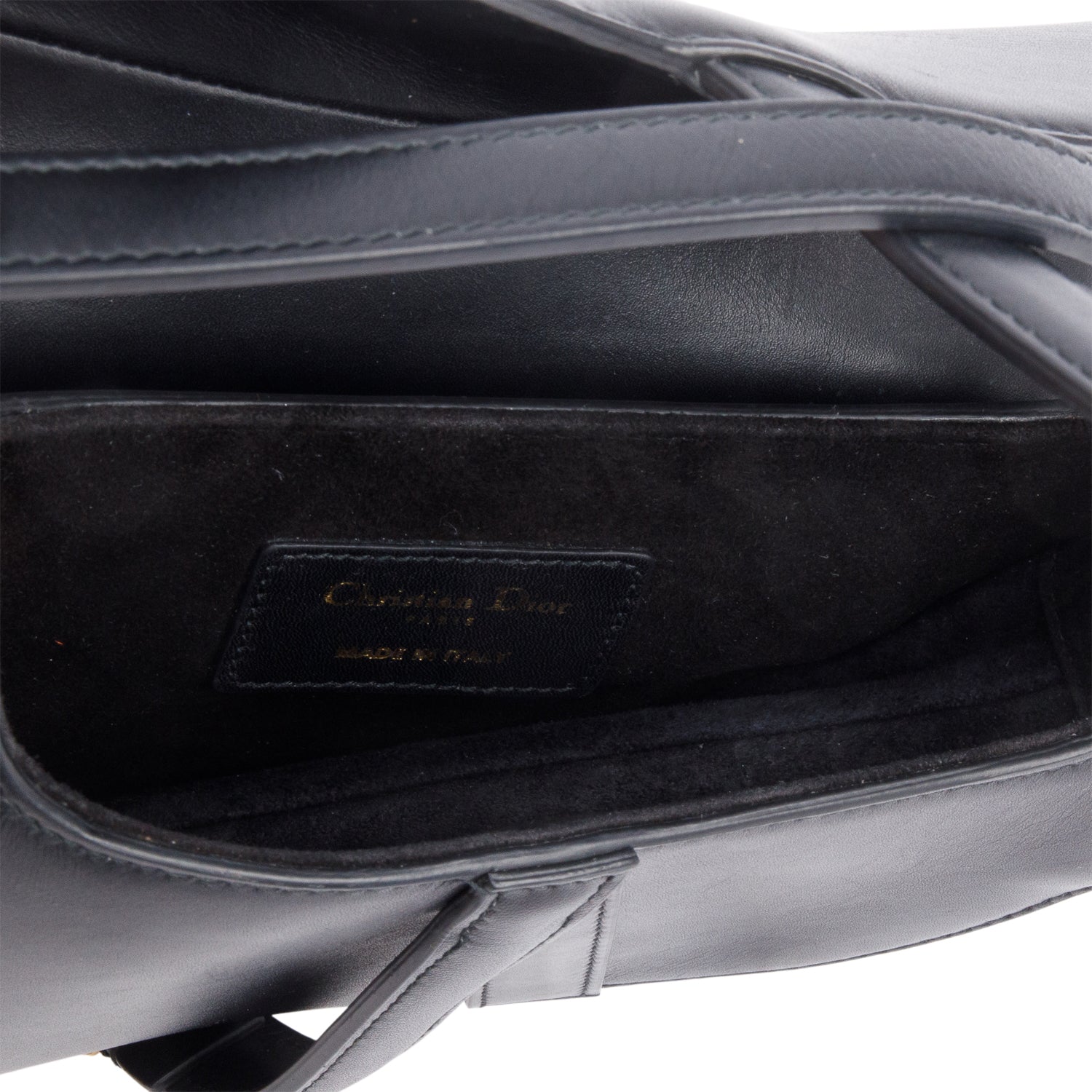 Christian Dior Black Smooth Leather Mini Saddle Bag
