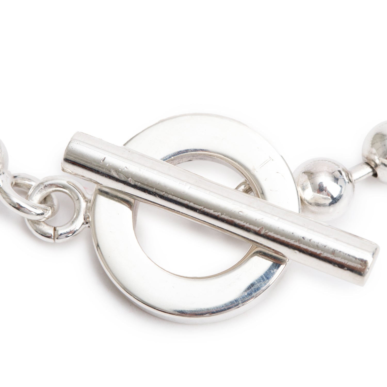 Gucci Sterling Silver Boule Chain Toggle Bracelet