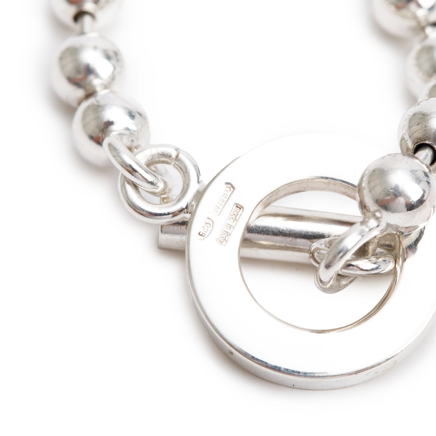 Gucci Sterling Silver Boule Chain Toggle Bracelet