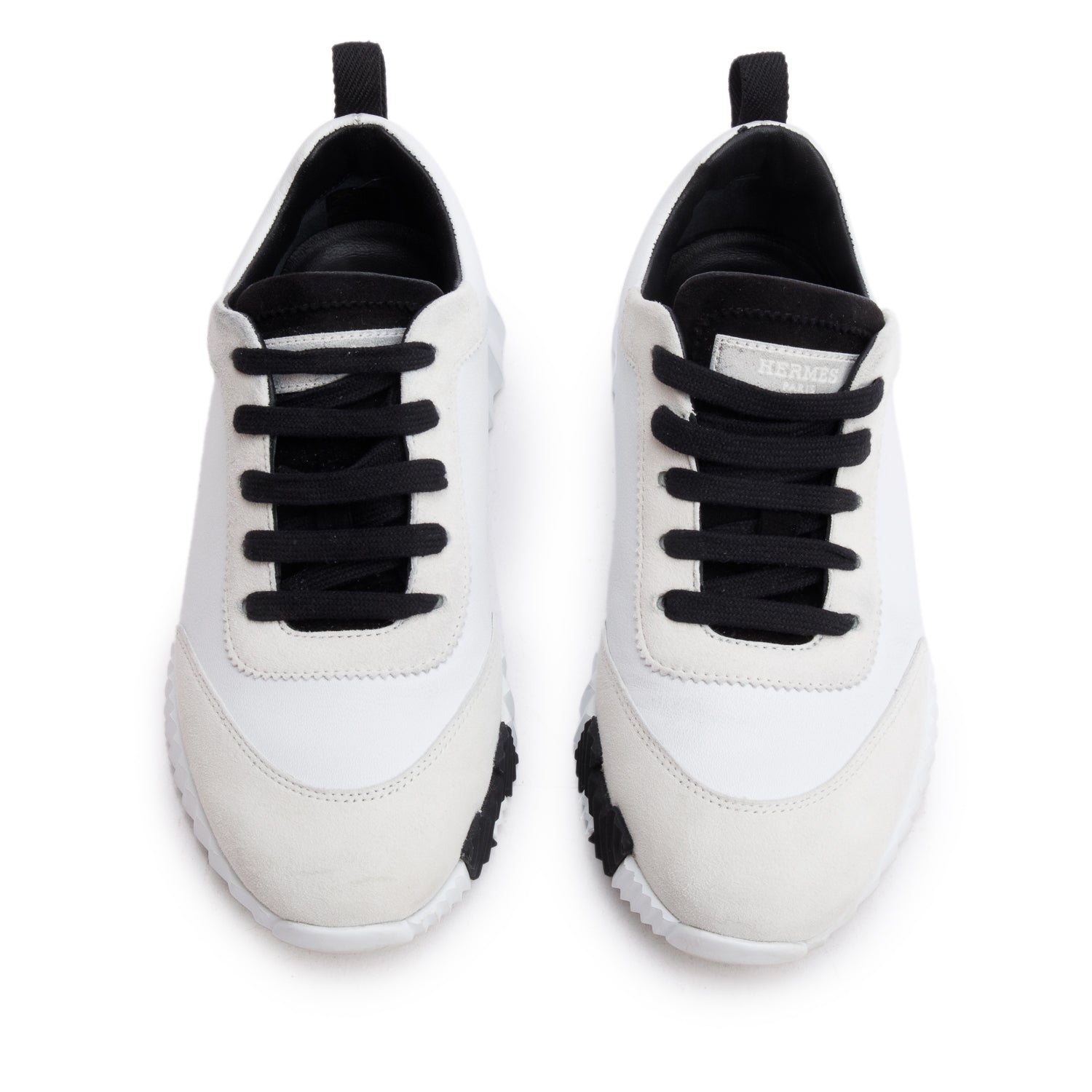 Hermes White Suede Goatskin Bouncing Sneakers, Size 36.5 w/ Box