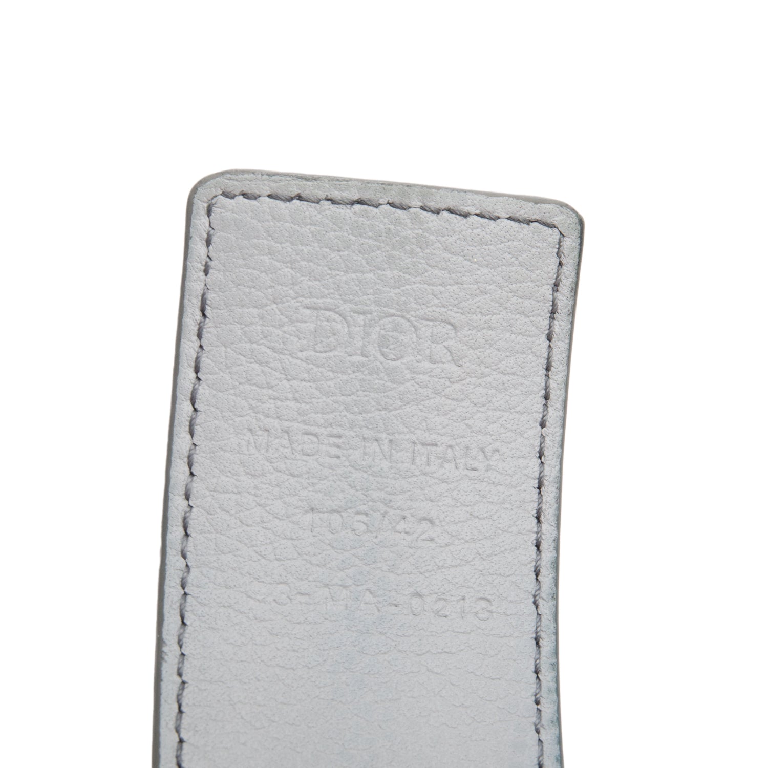 Christian Dior 2023 Gray Calf Leather Oblique Cosmo Buckle Reversible Belt, 105 42