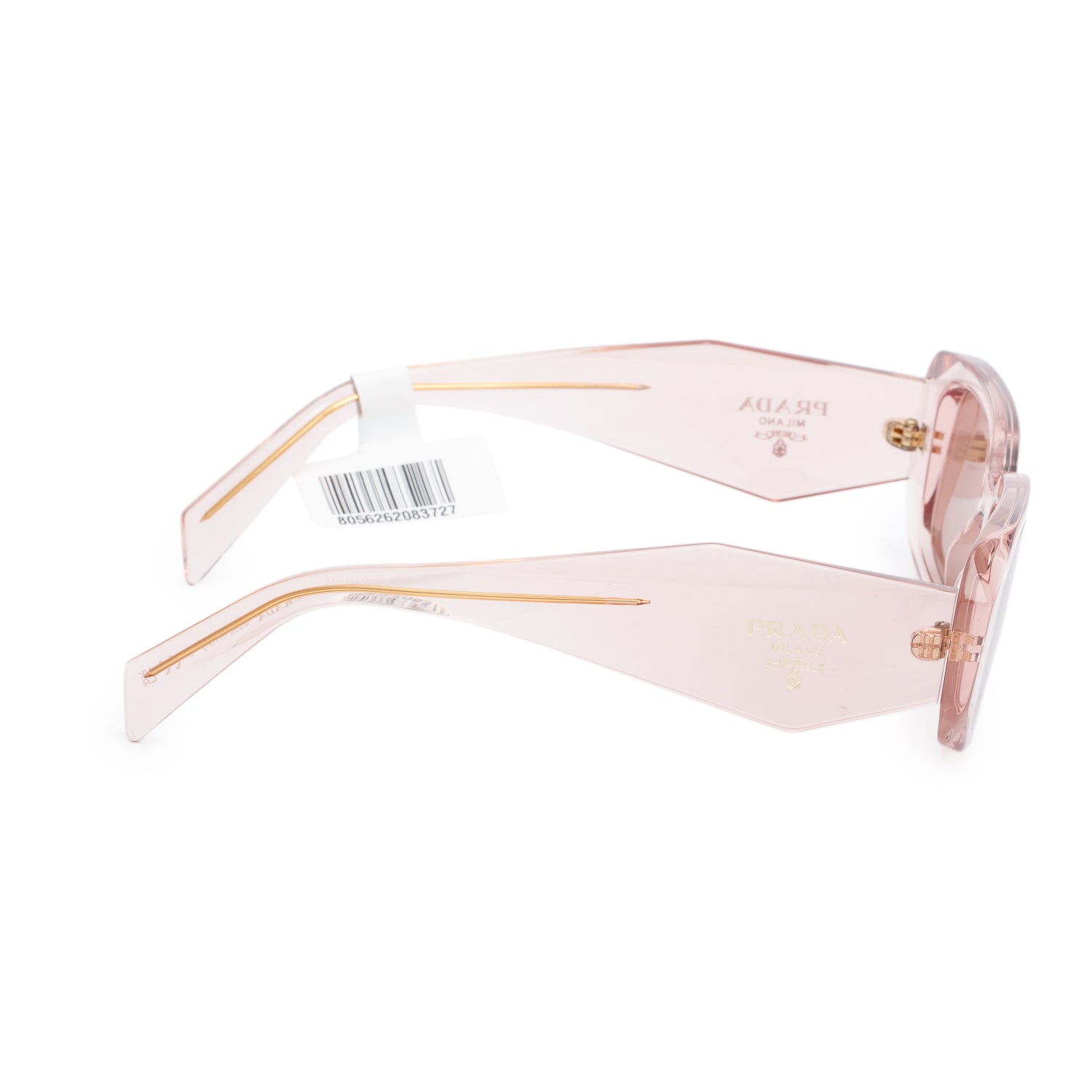 Prada SPR 17W Pink Acetate Symbole Rectangular Sunglasses