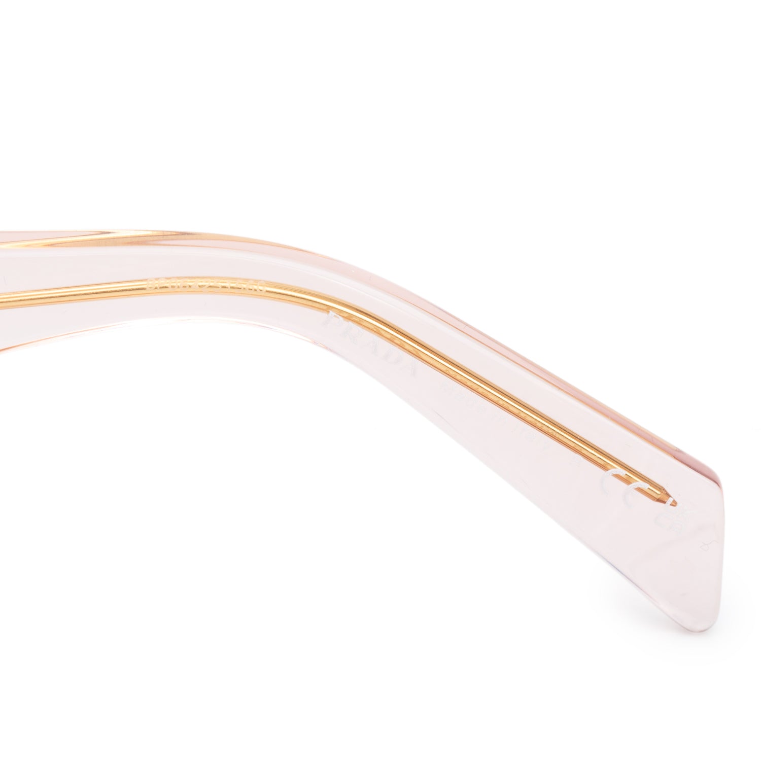 Prada SPR 17W Pink Acetate Symbole Rectangular Sunglasses